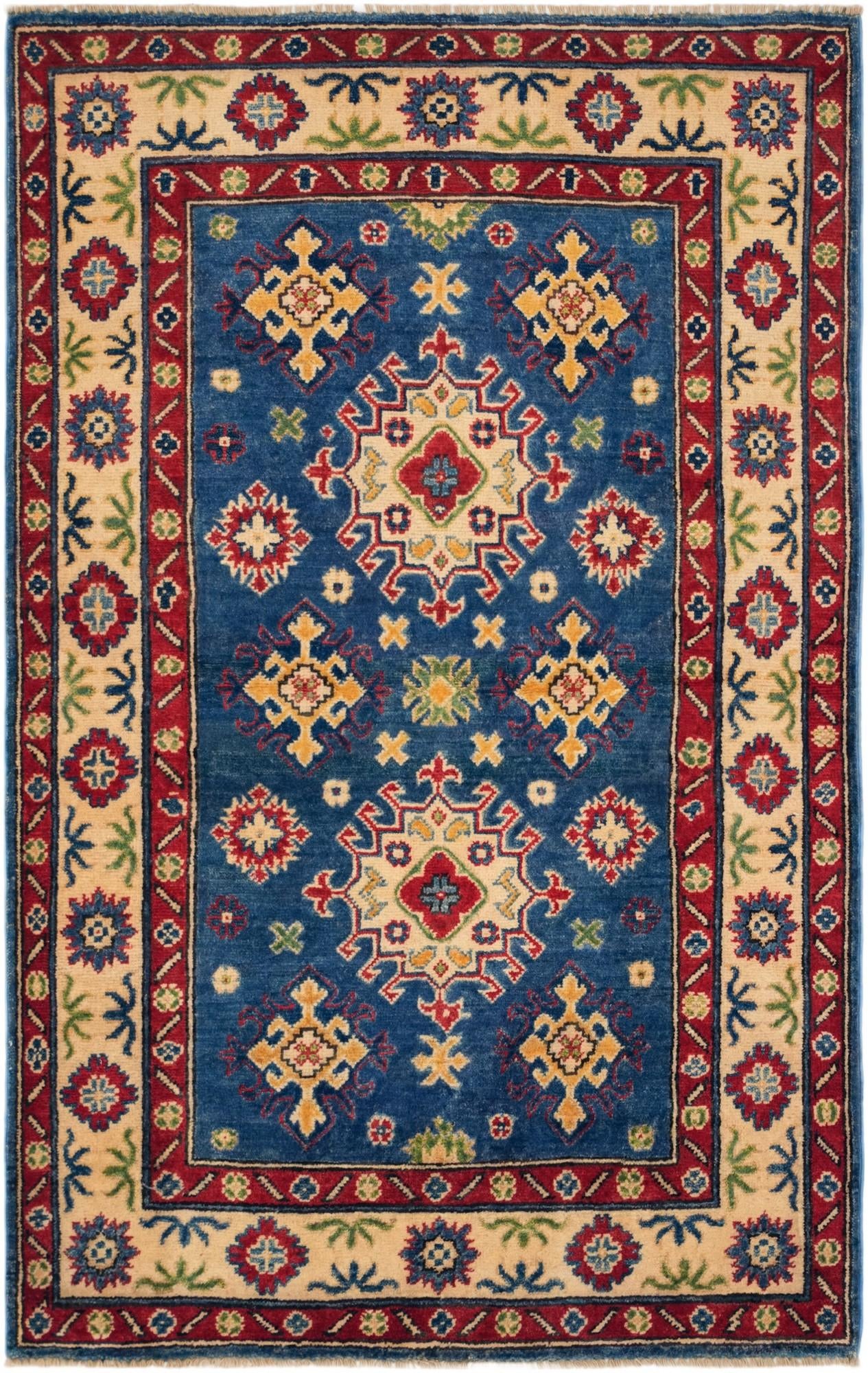 3' 4 x 5' 3 Hand Knotted Kazak Rug