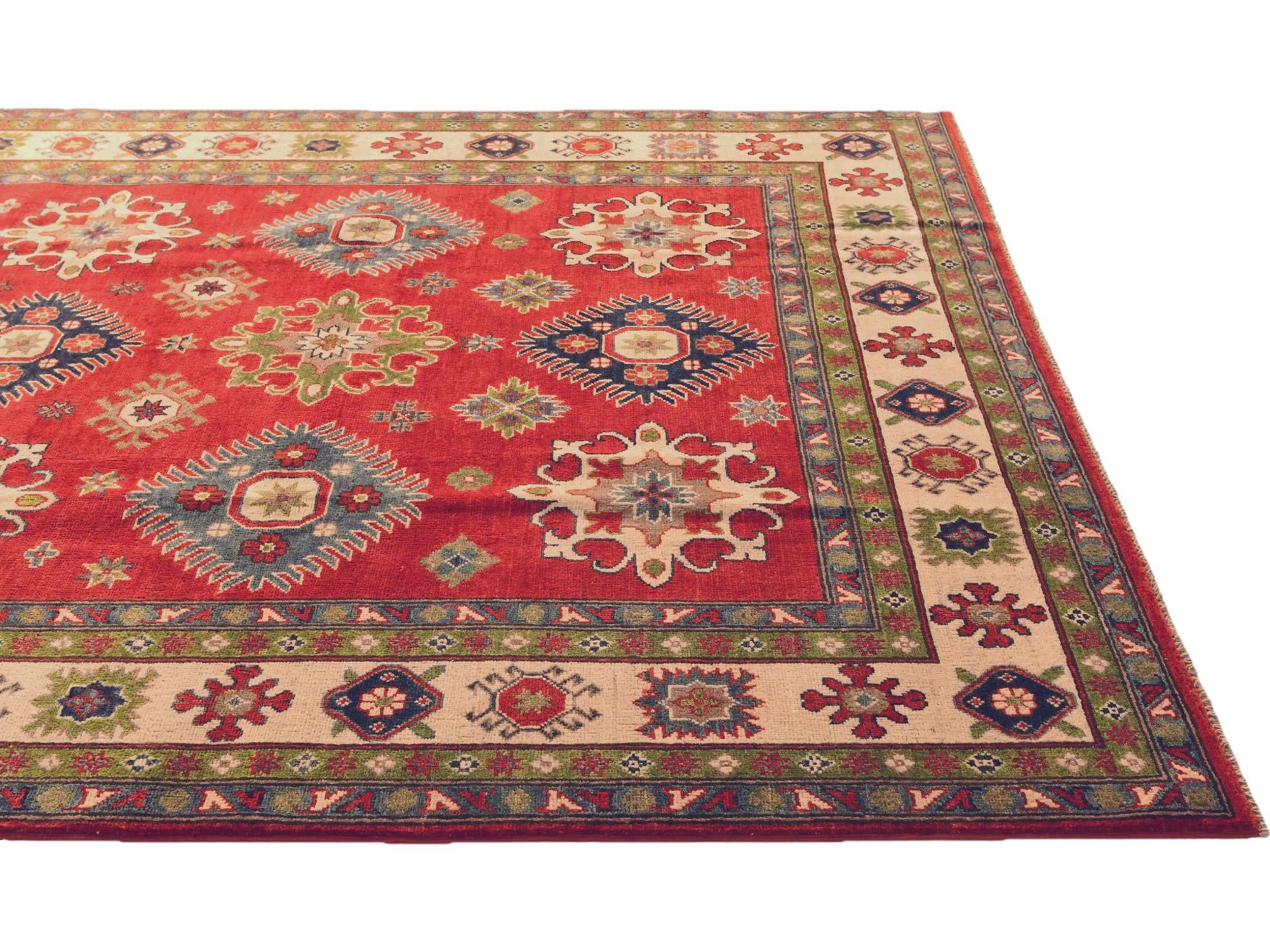 6' 8 x 9' 10 Hand Knotted Kazak Rug