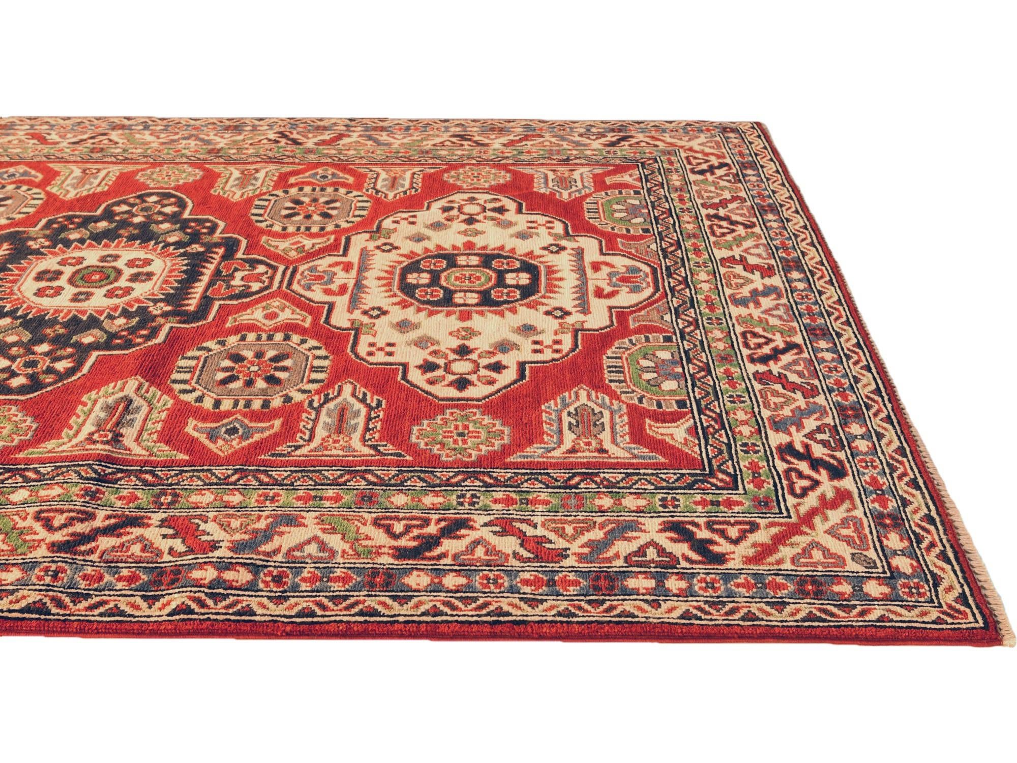 5' 1 x 7' 3 Hand Knotted Kazak Rug