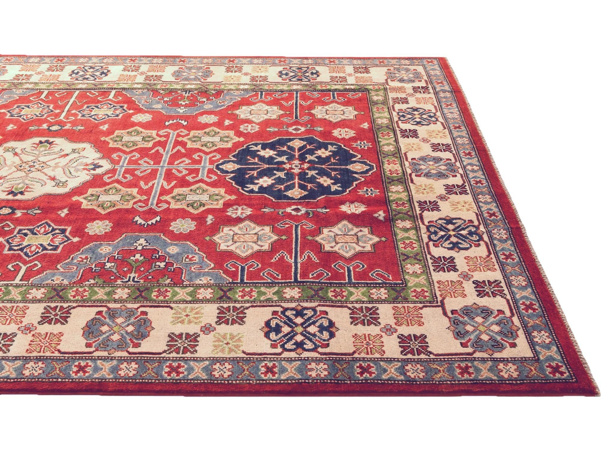 6' 3 x 9' 1 Hand Knotted Kazak Rug