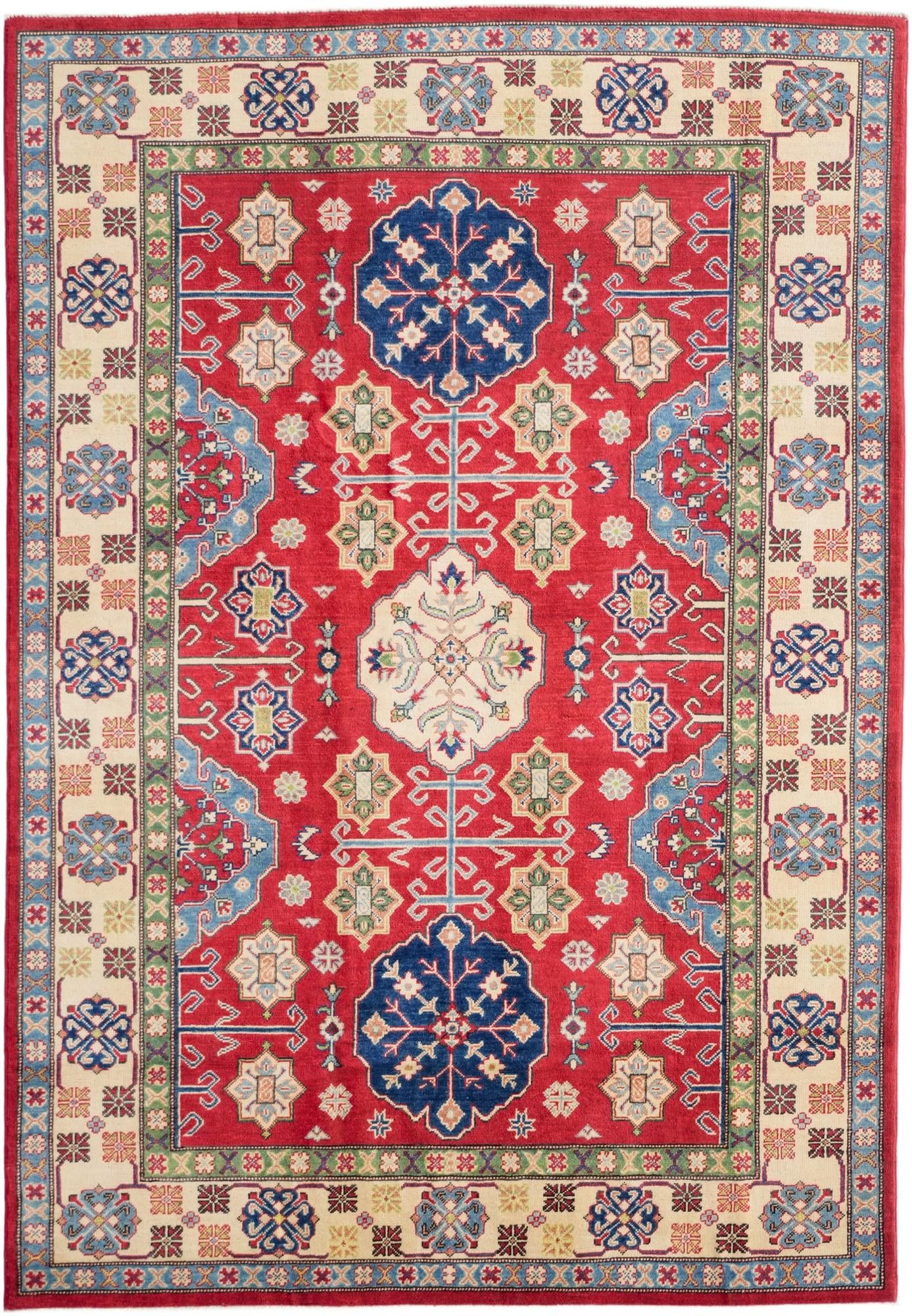6' 3 x 9' 1 Hand Knotted Kazak Rug