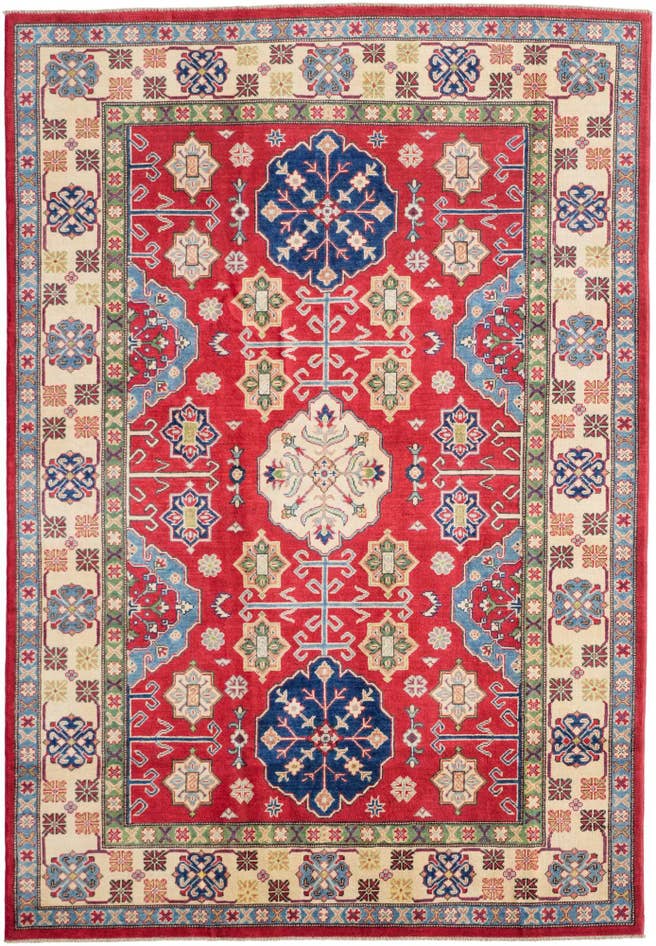 Detail image of 190cm x 275cm anudado a mano Kazak Alfombra
