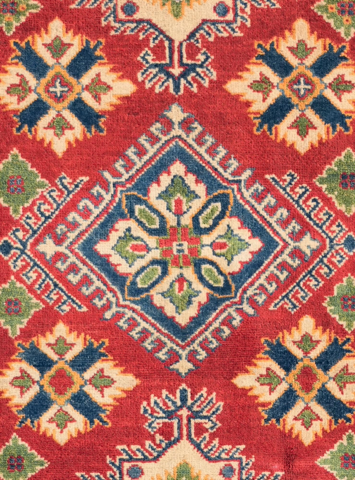 4' x 6' 3 Hand Knotted Kazak Rug