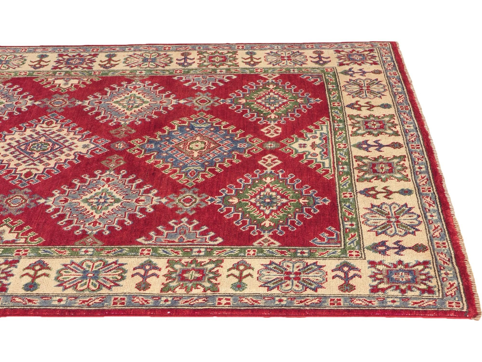 Detail image 6 of 12: 4' 11 x 6' 7 Hand Knotted Kazak Rug