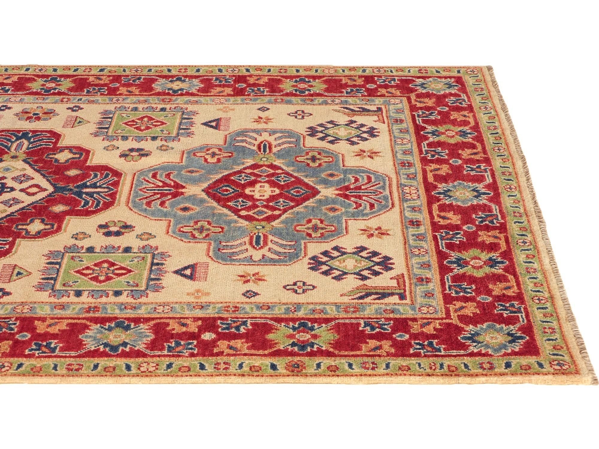 Detail image 6 of 12: 4' 10 x 7' 5 Hand Knotted Kazak Rug