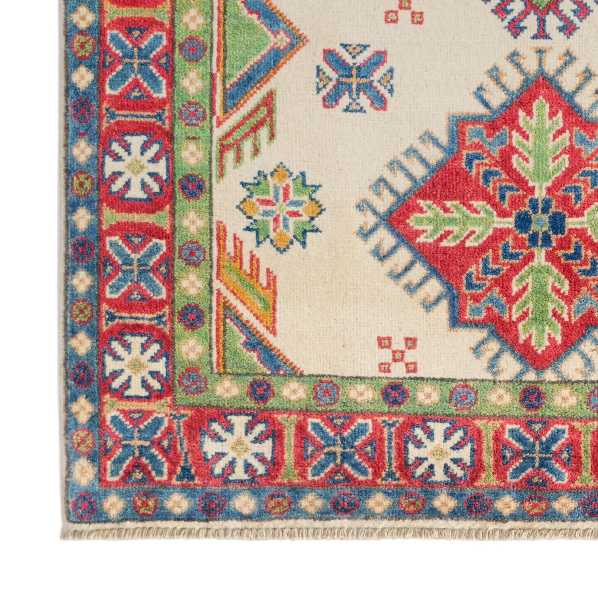 100cm x 145cm Handgeknüpft Kazak Teppich