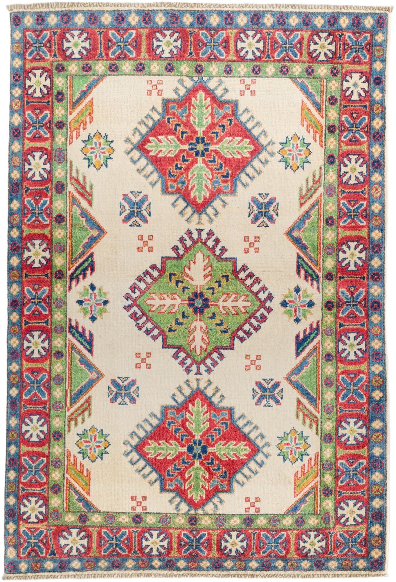 3' 3 x 4' 10 Hand Knotted Kazak Rug