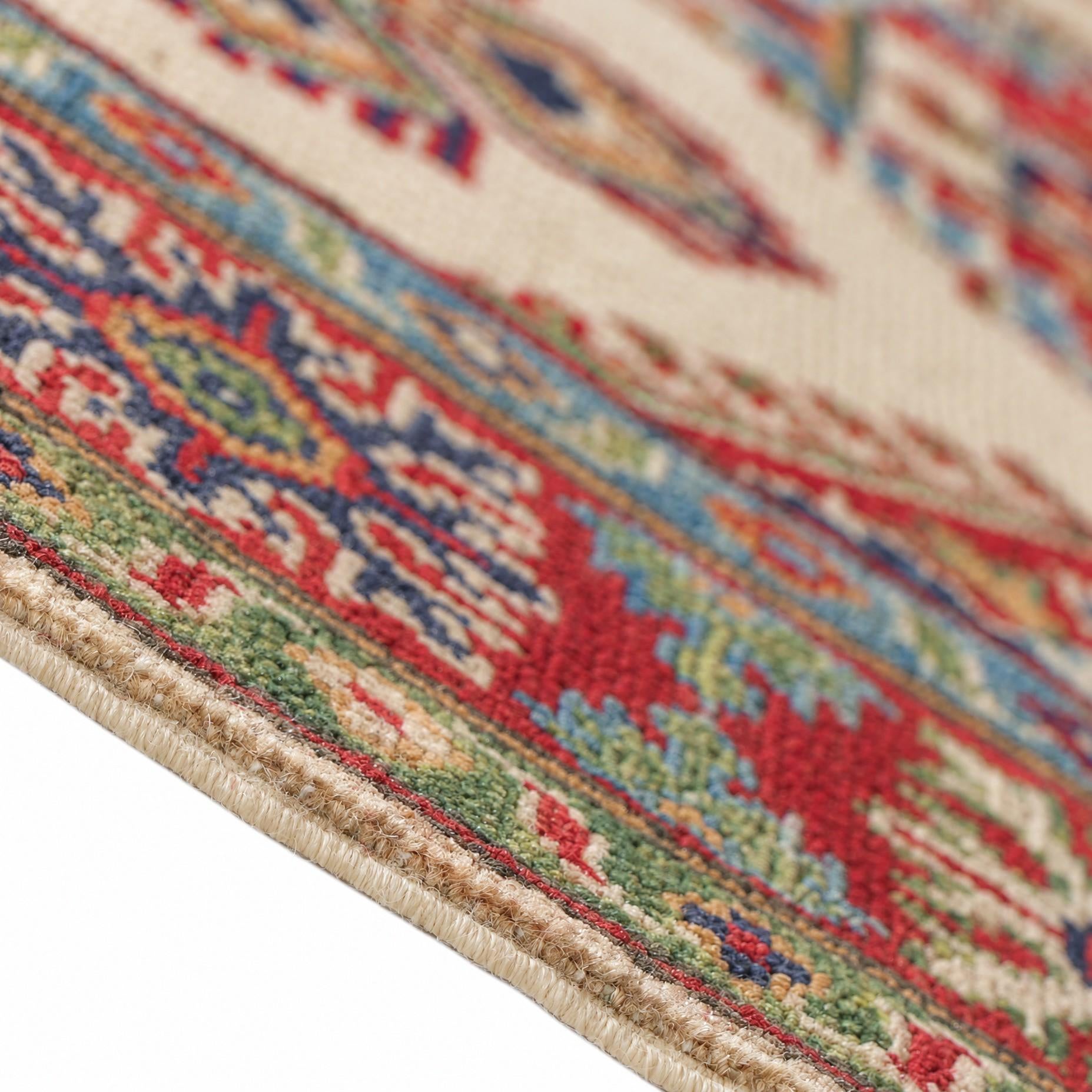 Detail image 8 of 12: 4' 2 x 6' Hand Knotted Kazak Rug