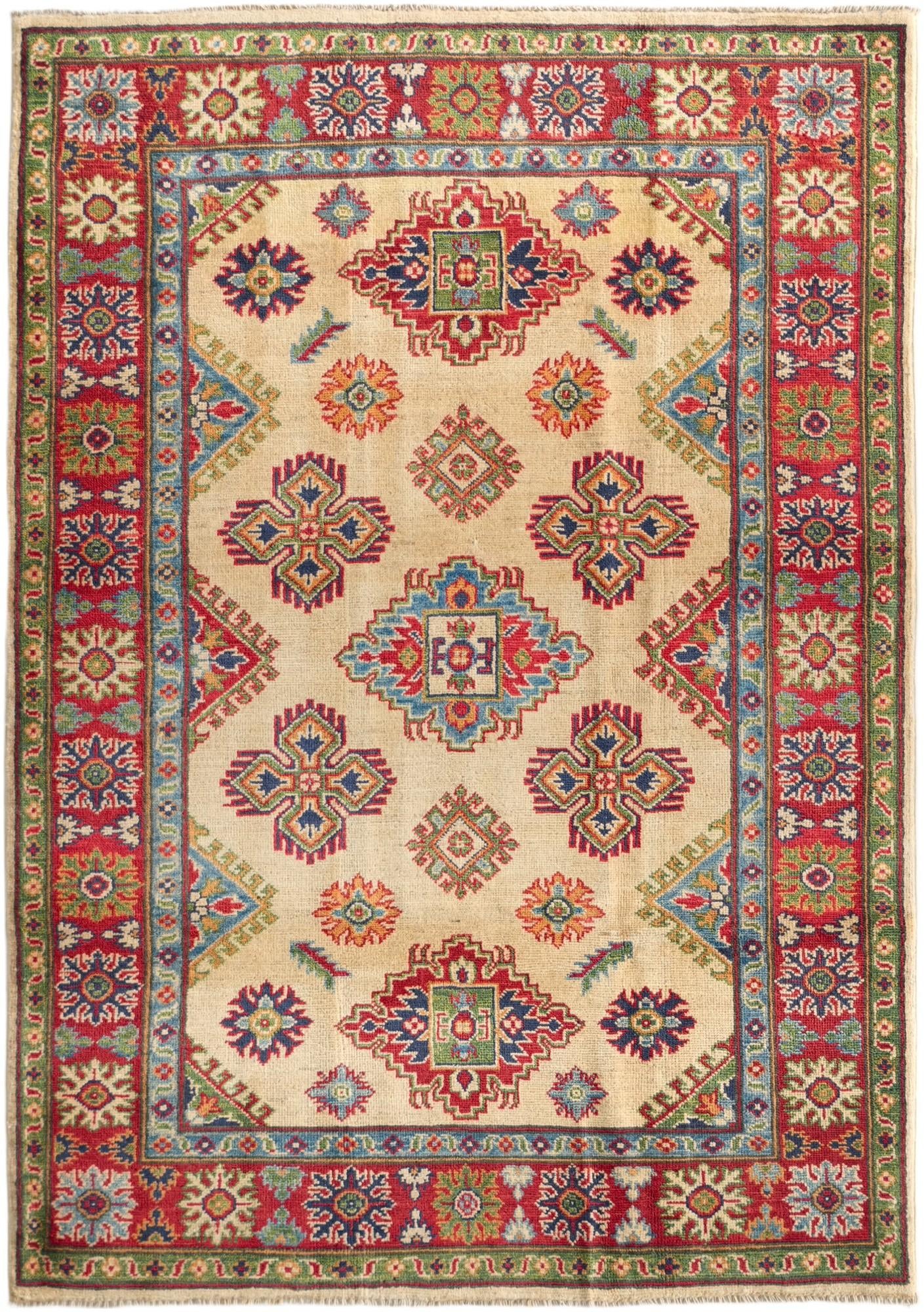 Detail image 2 of 12: 4' 2 x 6' Hand Knotted Kazak Rug