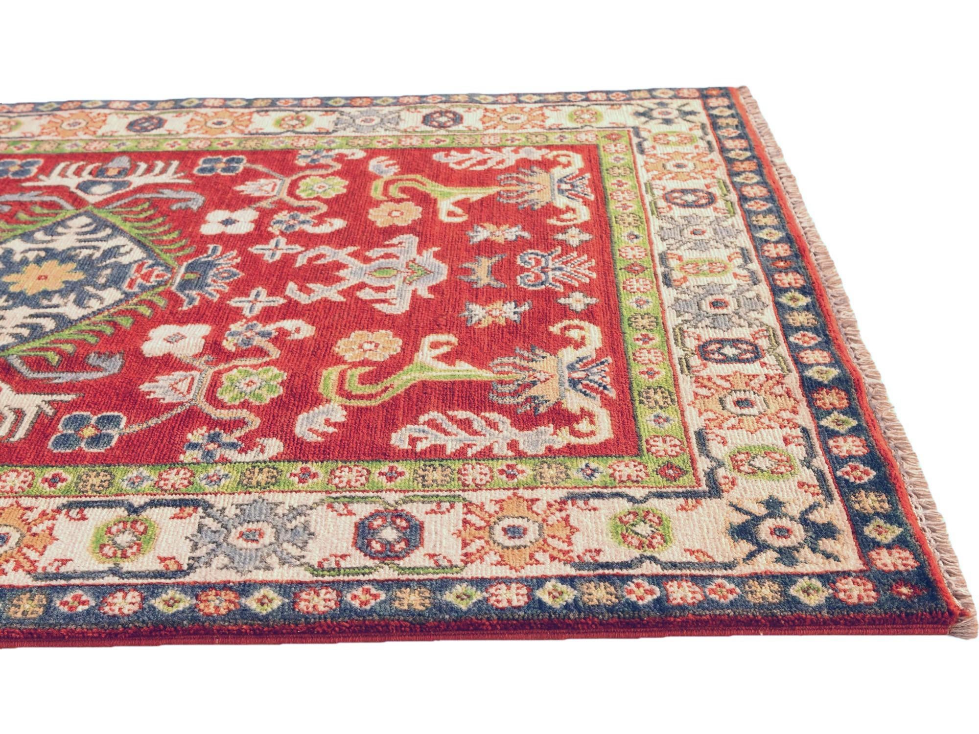 3' 3 x 4' 11 Hand Knotted Kazak Rug