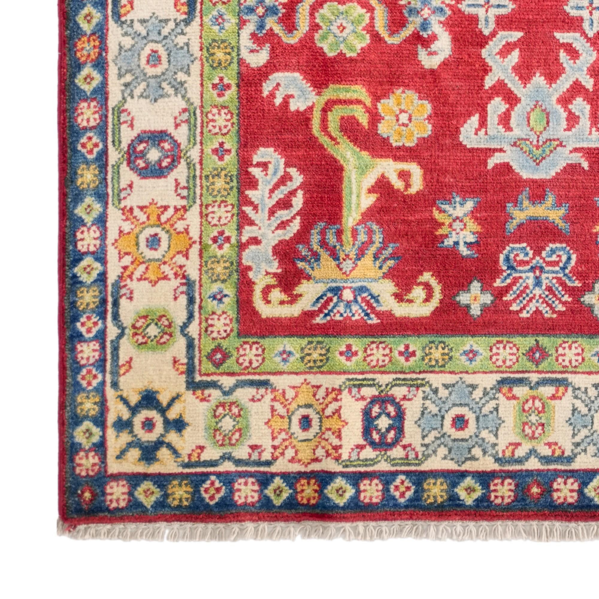 3' 3 x 4' 11 Hand Knotted Kazak Rug