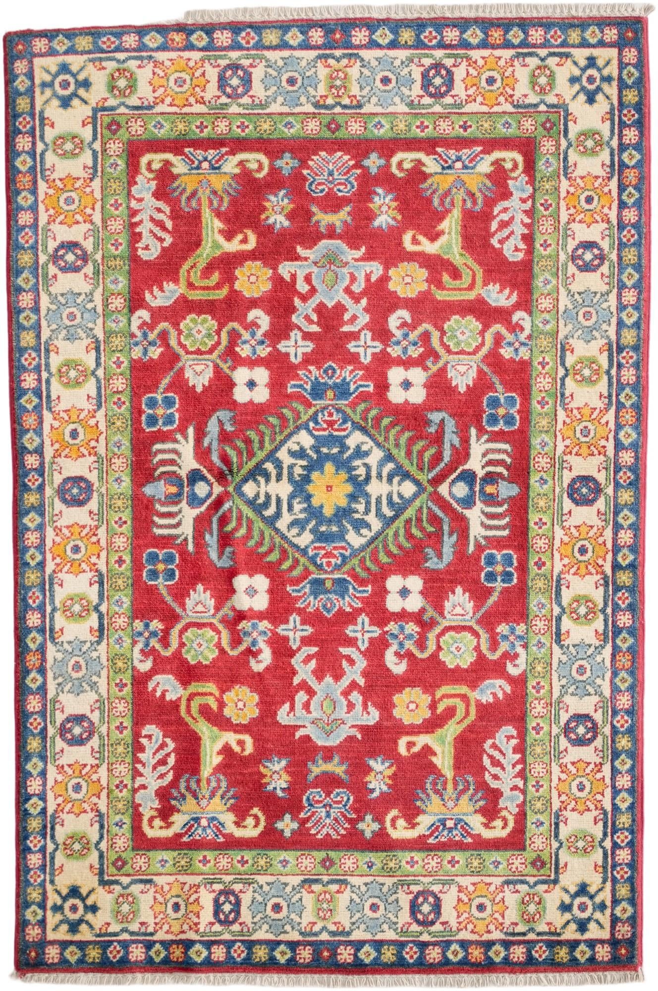 3' 3 x 4' 11 Hand Knotted Kazak Rug
