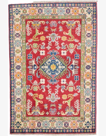 3' 3 x 4' 11 Hand Knotted Kazak Rug