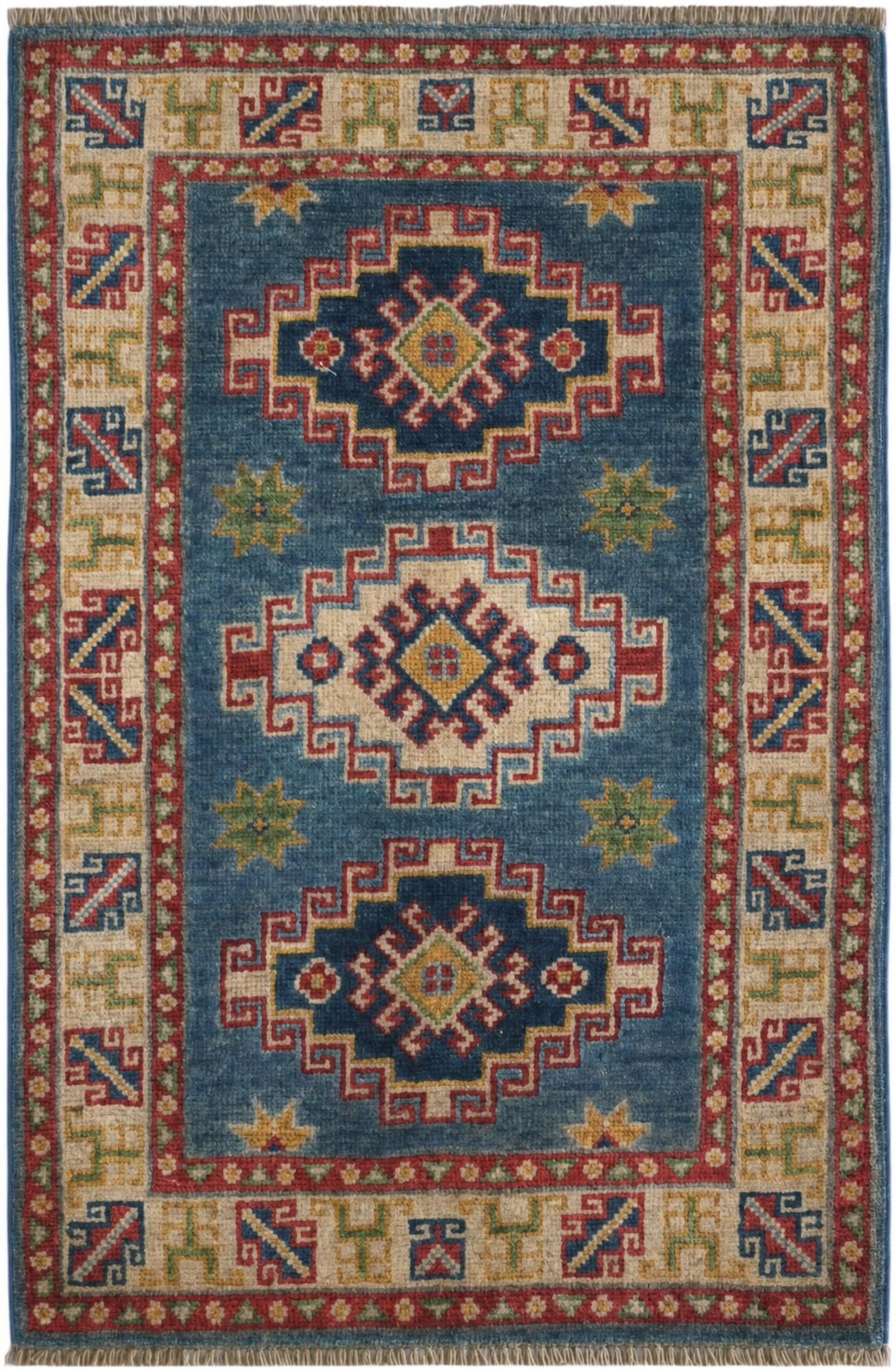 2' x 3' Hand Knotted Kazak Rug