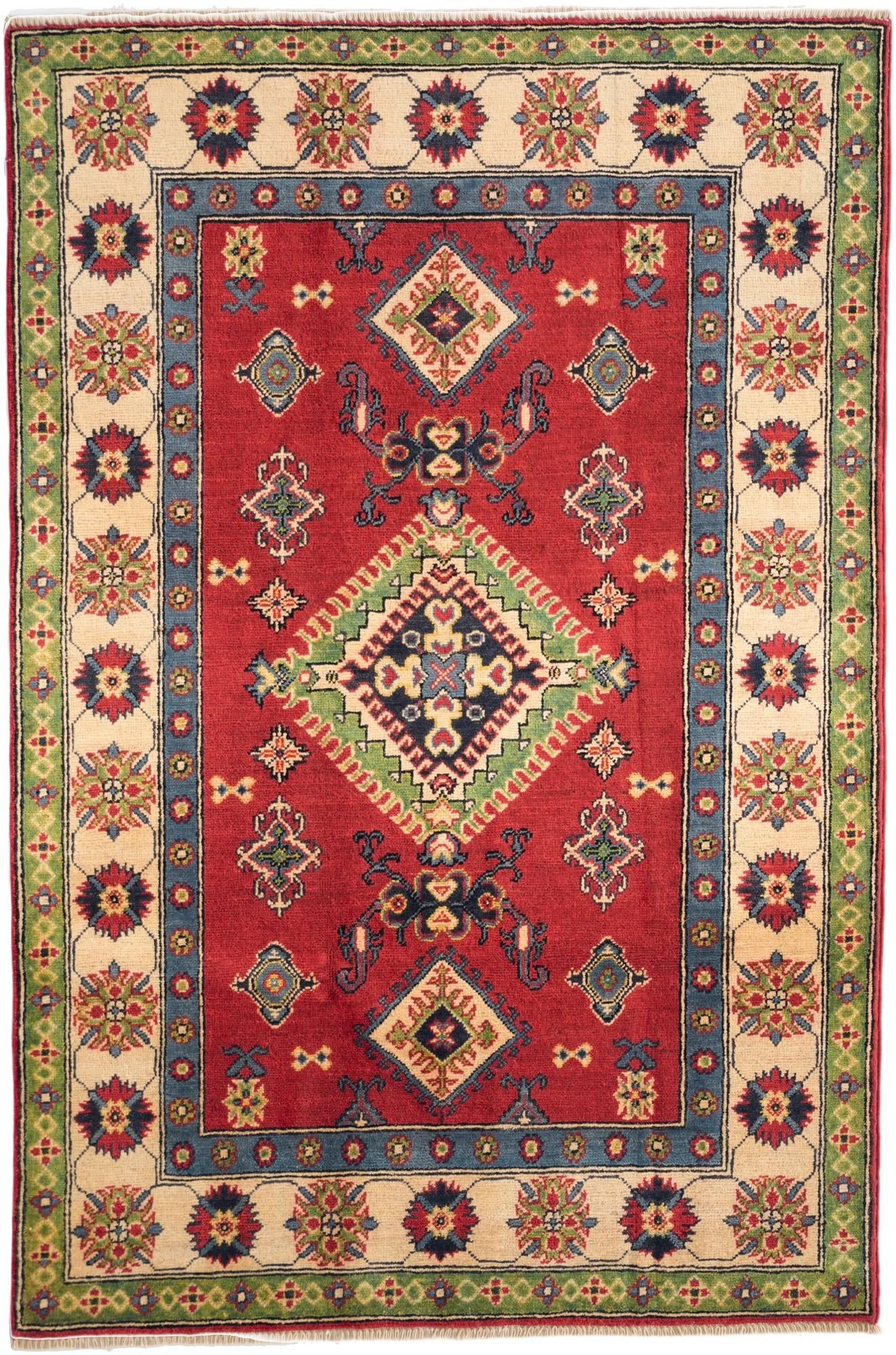 3' 11 x 6' Hand Knotted Kazak Rug