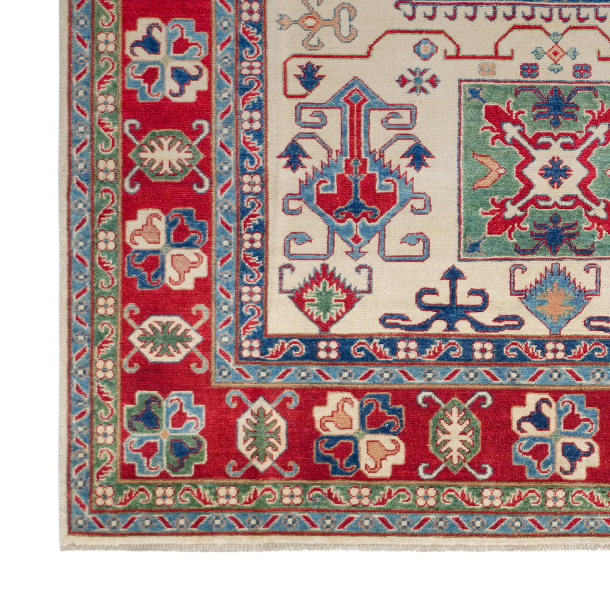 6' 11 x 9' 6 Hand Knotted Kazak Rug