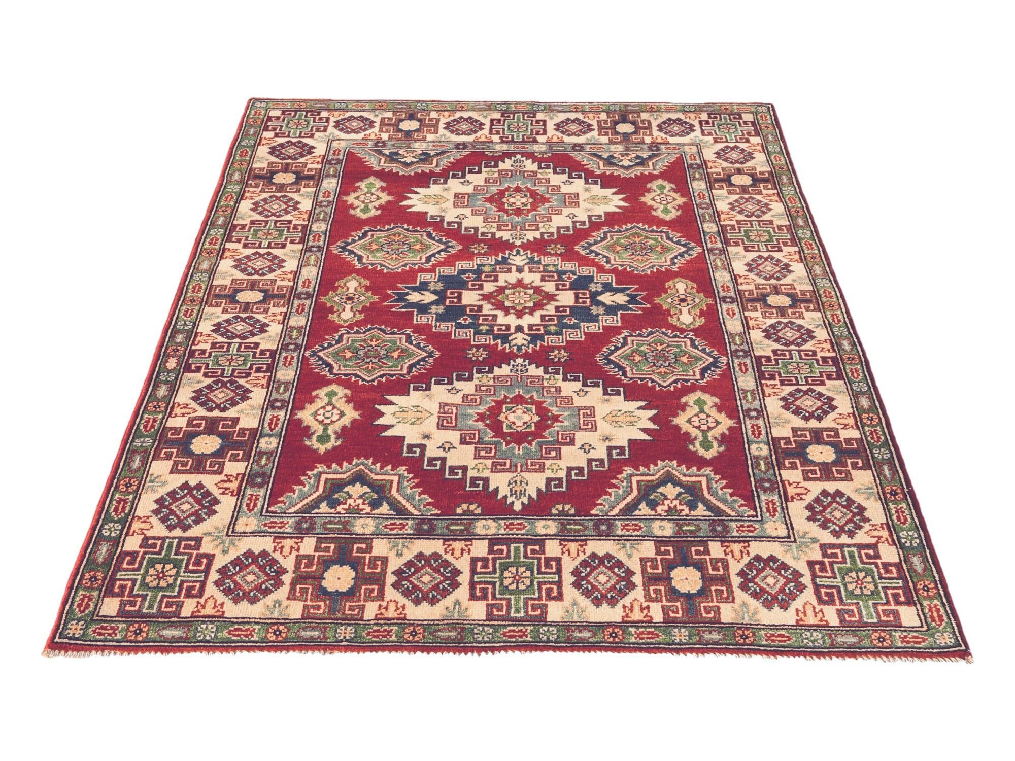 4' 1 x 5' 10 Hand Knotted Kazak Rug