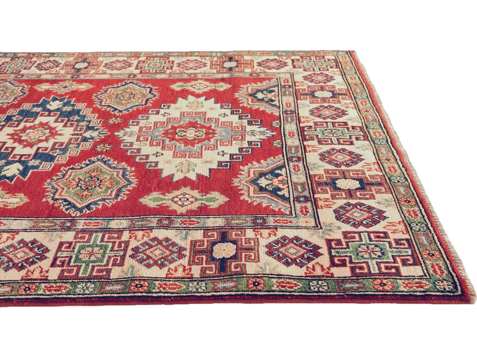 4' 1 x 5' 10 Hand Knotted Kazak Rug