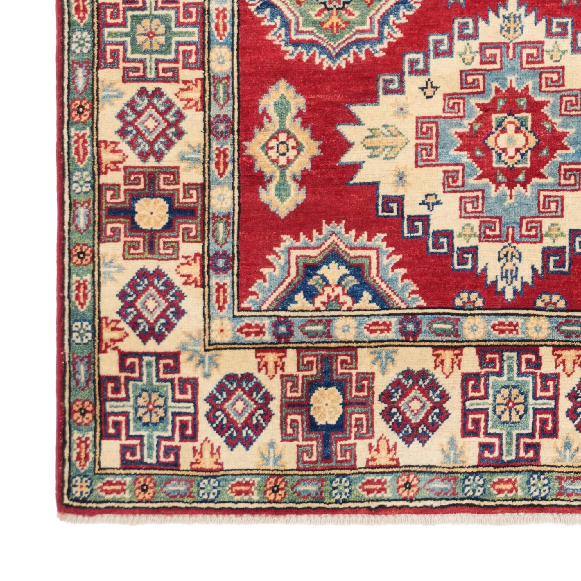 4' 1 x 5' 10 Hand Knotted Kazak Rug