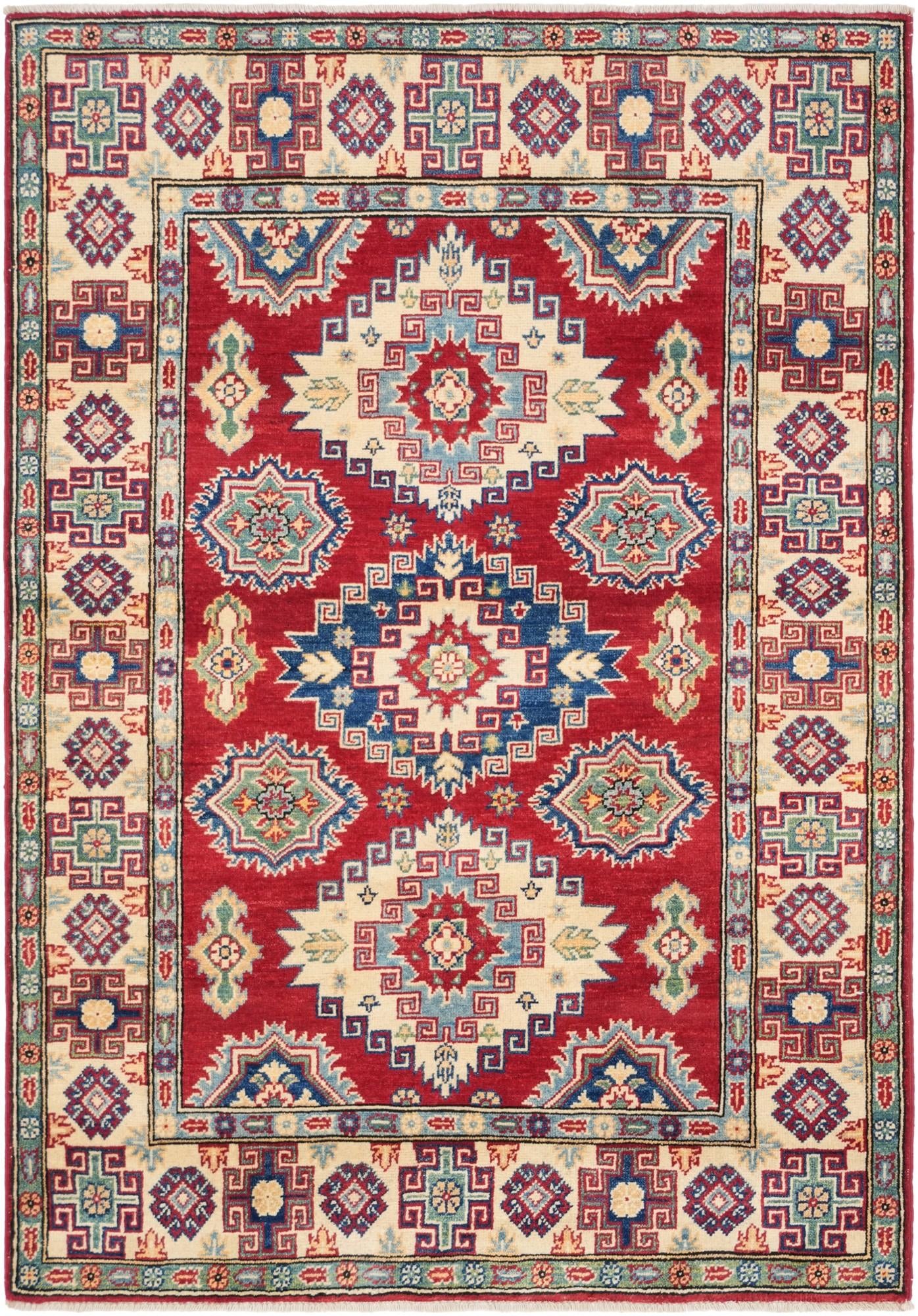 4' 1 x 5' 10 Hand Knotted Kazak Rug