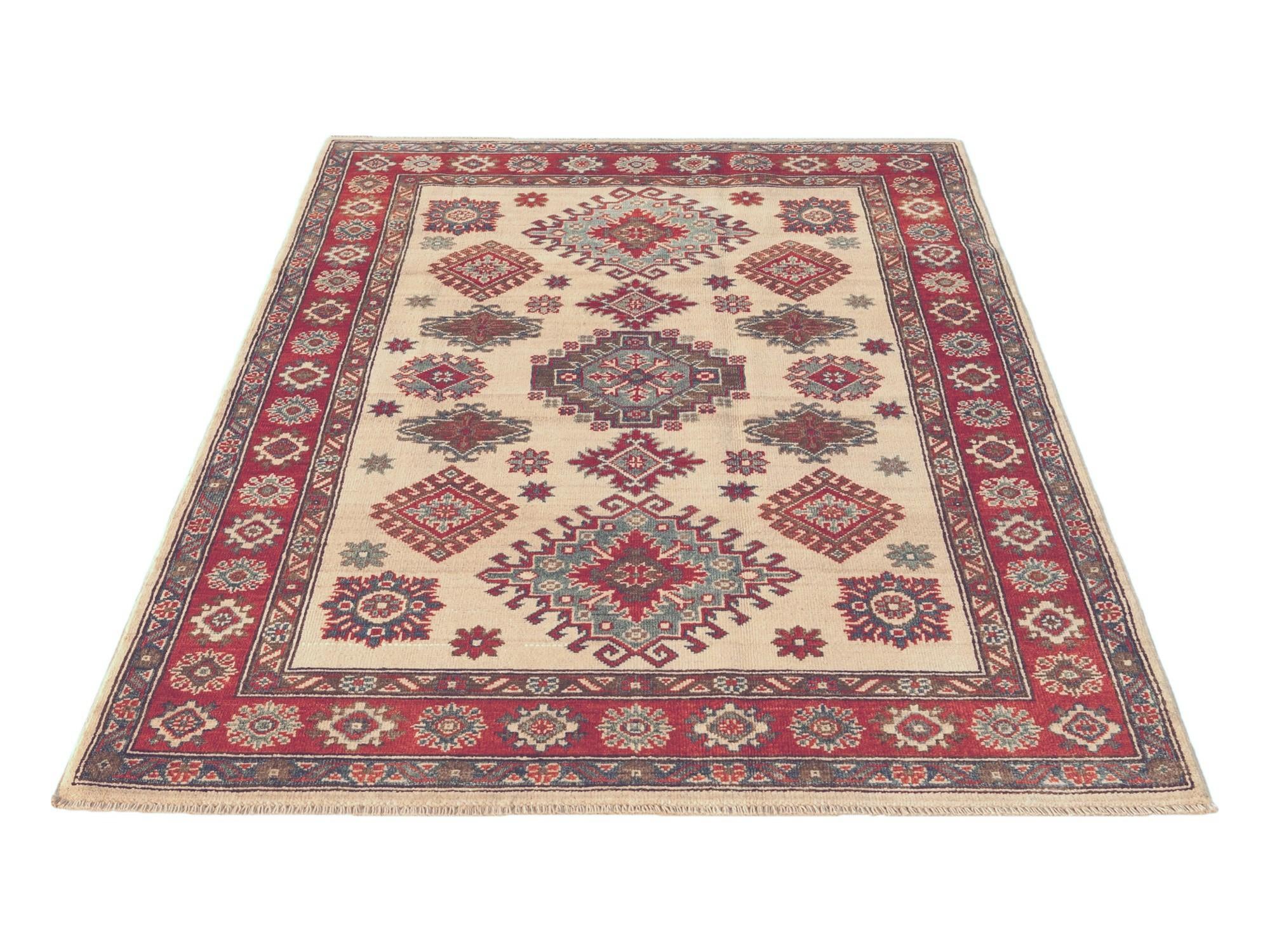 4' 3 x 6' 1 Hand Knotted Kazak Rug