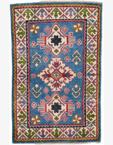 2' 9 x 4' 4 Hand Knotted Kazak Rug