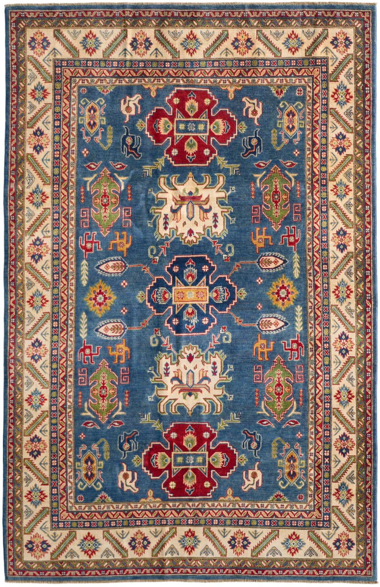Detail image 2 of 10: 6' 6 x 10' 2 Hand Knotted Kazak Rug