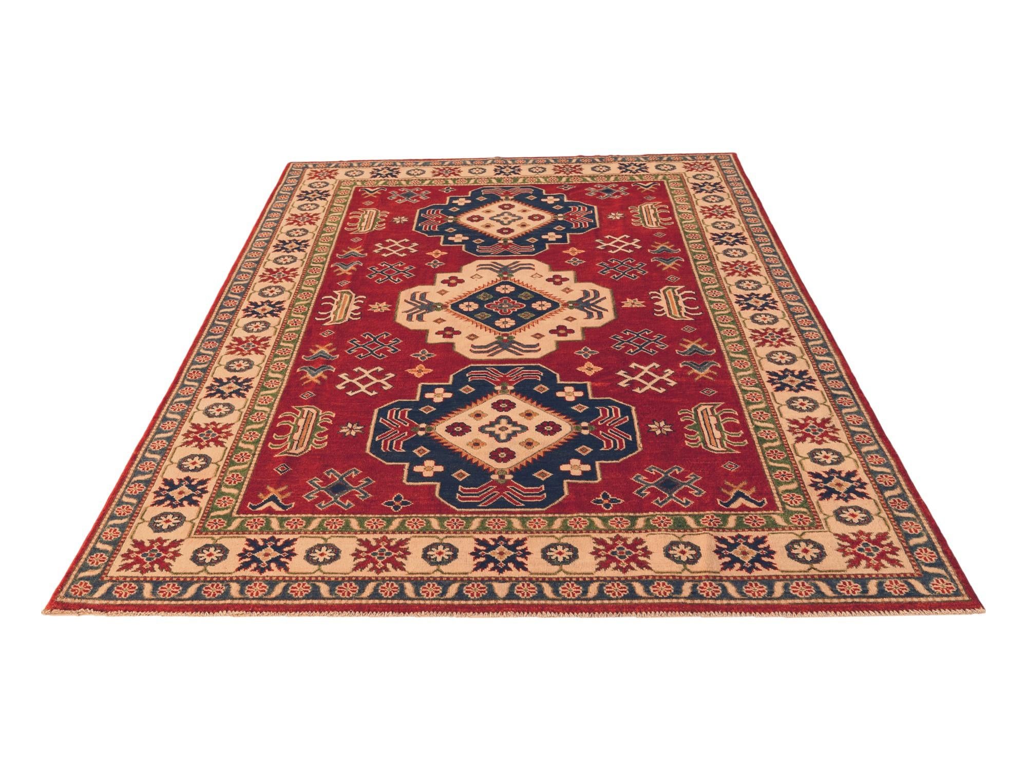 6' 2 x 8' 10 Hand Knotted Kazak Rug