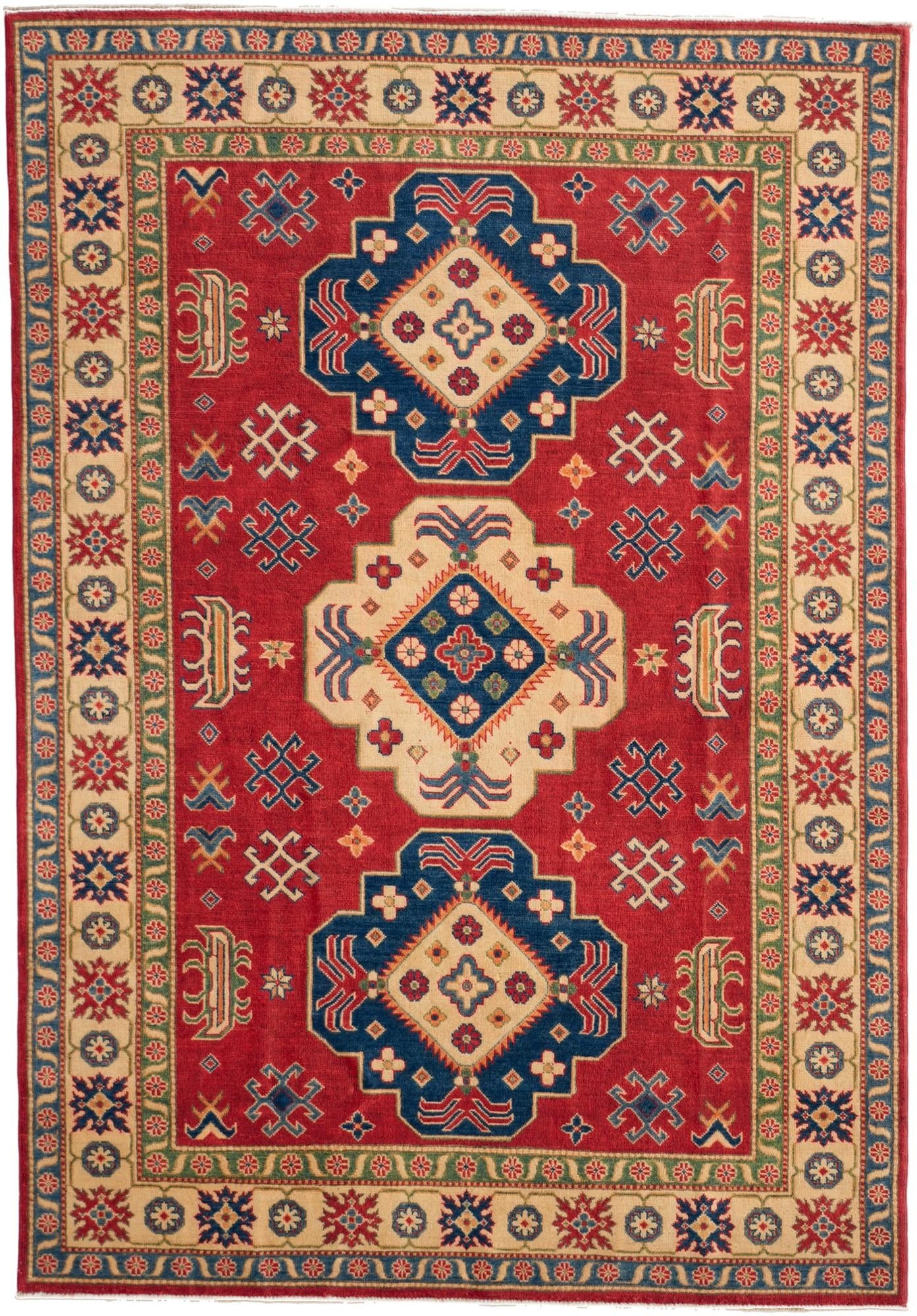 6' 2 x 8' 10 Hand Knotted Kazak Rug