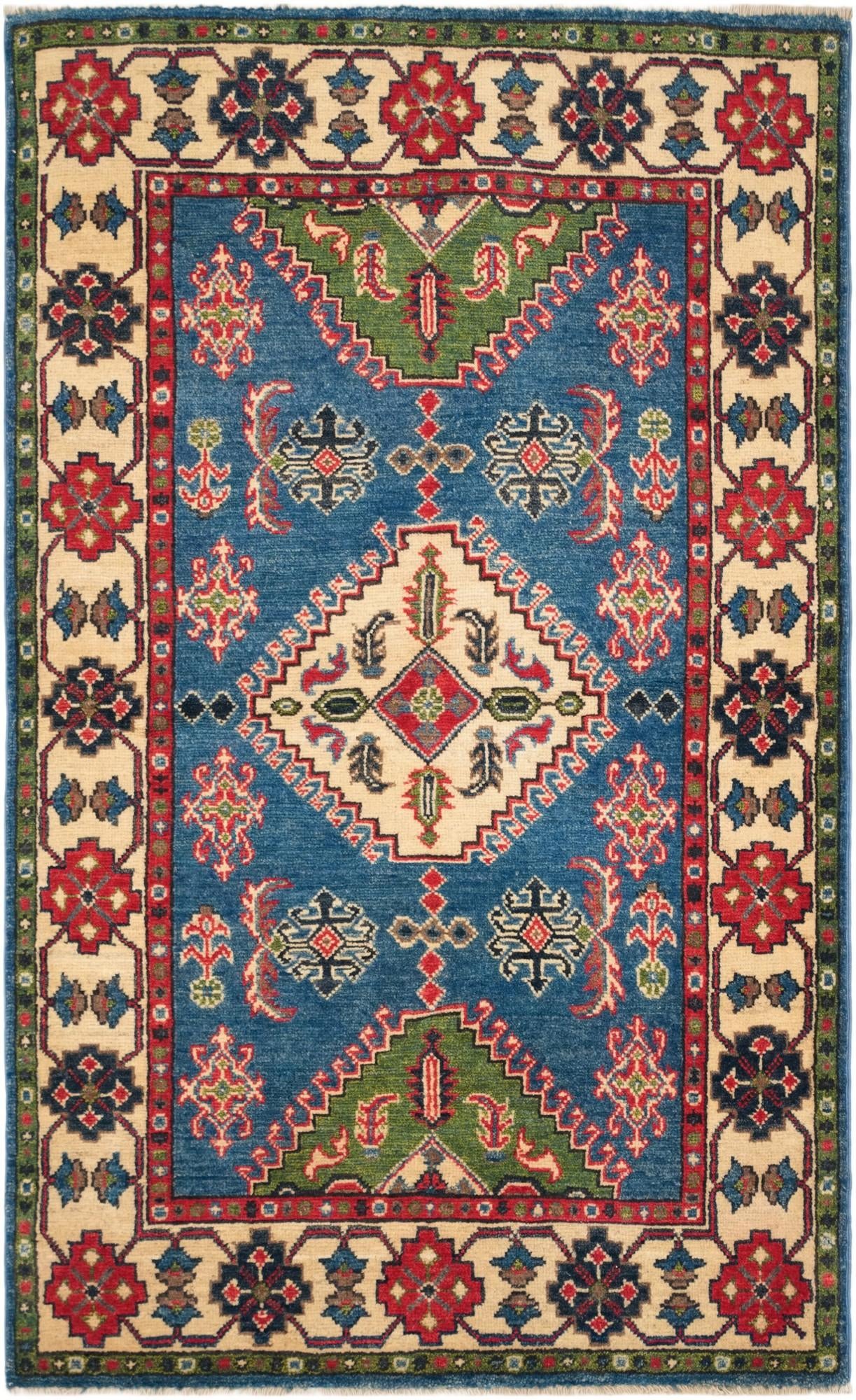 3' 2 x 5' 3 Hand Knotted Kazak Rug
