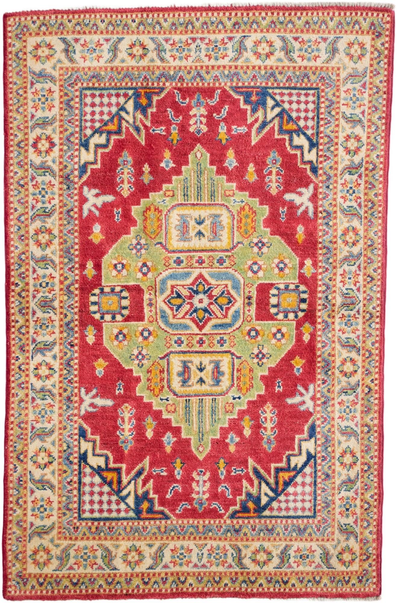 3' 3 x 4' 11 Hand Knotted Kazak Rug