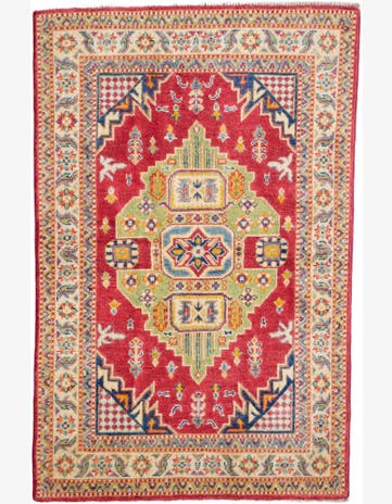 3' 3 x 4' 11 Hand Knotted Kazak Rug