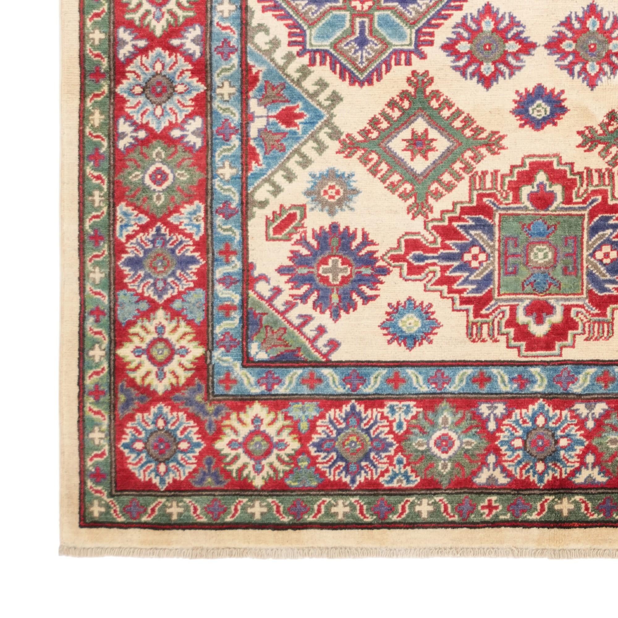 4' 11 x 6' 8 Hand Knotted Kazak Rug