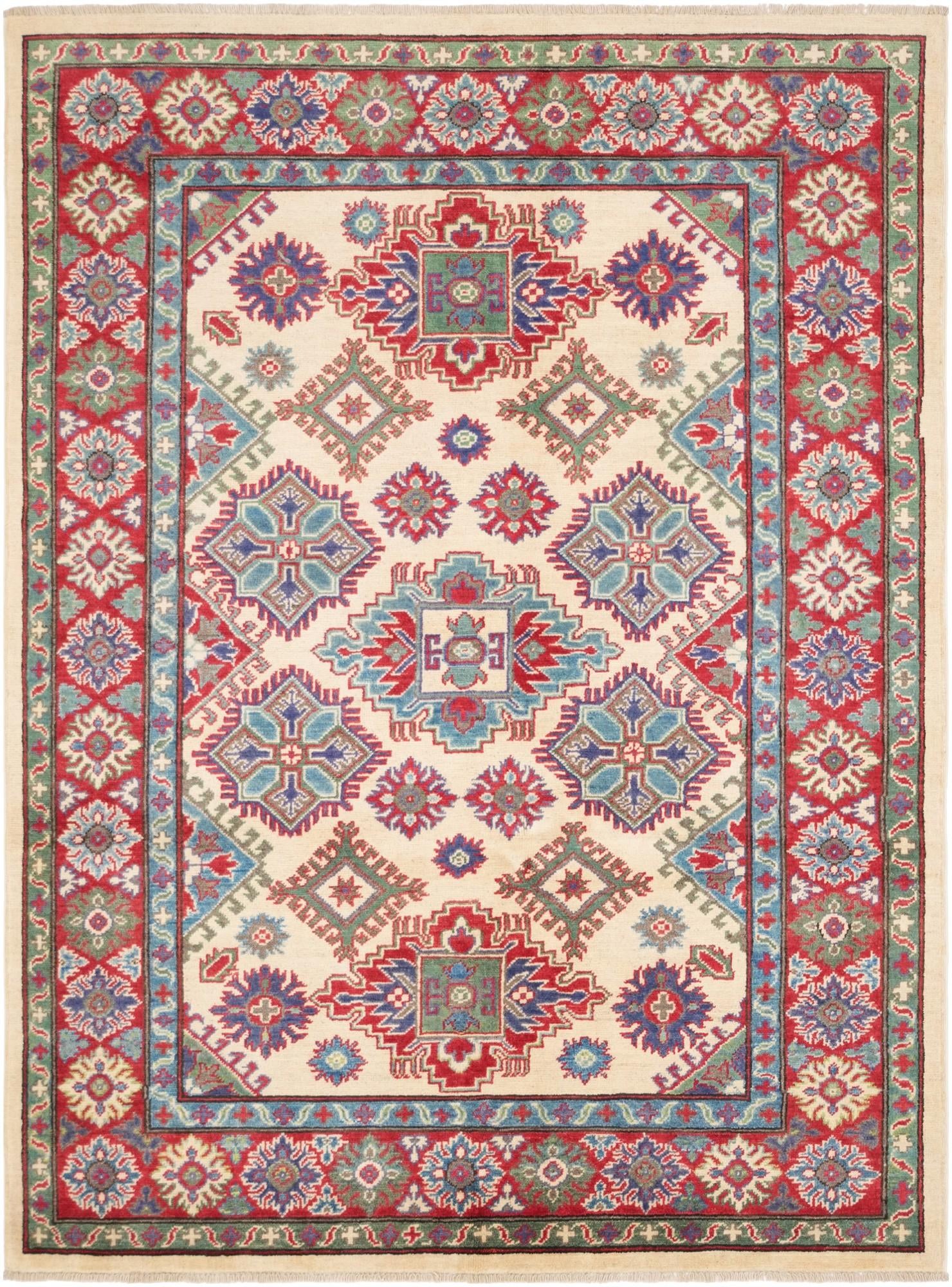 4' 11 x 6' 8 Hand Knotted Kazak Rug