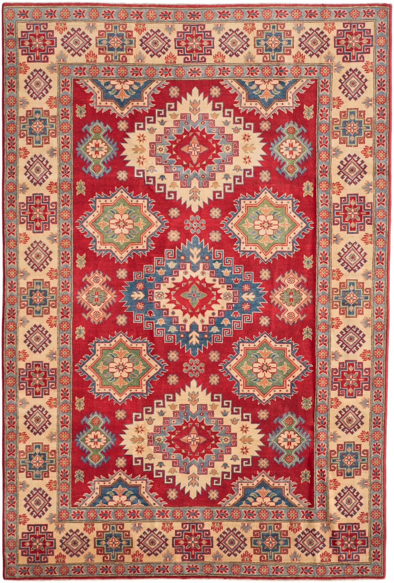 6' 8 x 9' 11 Hand Knotted Kazak Rug