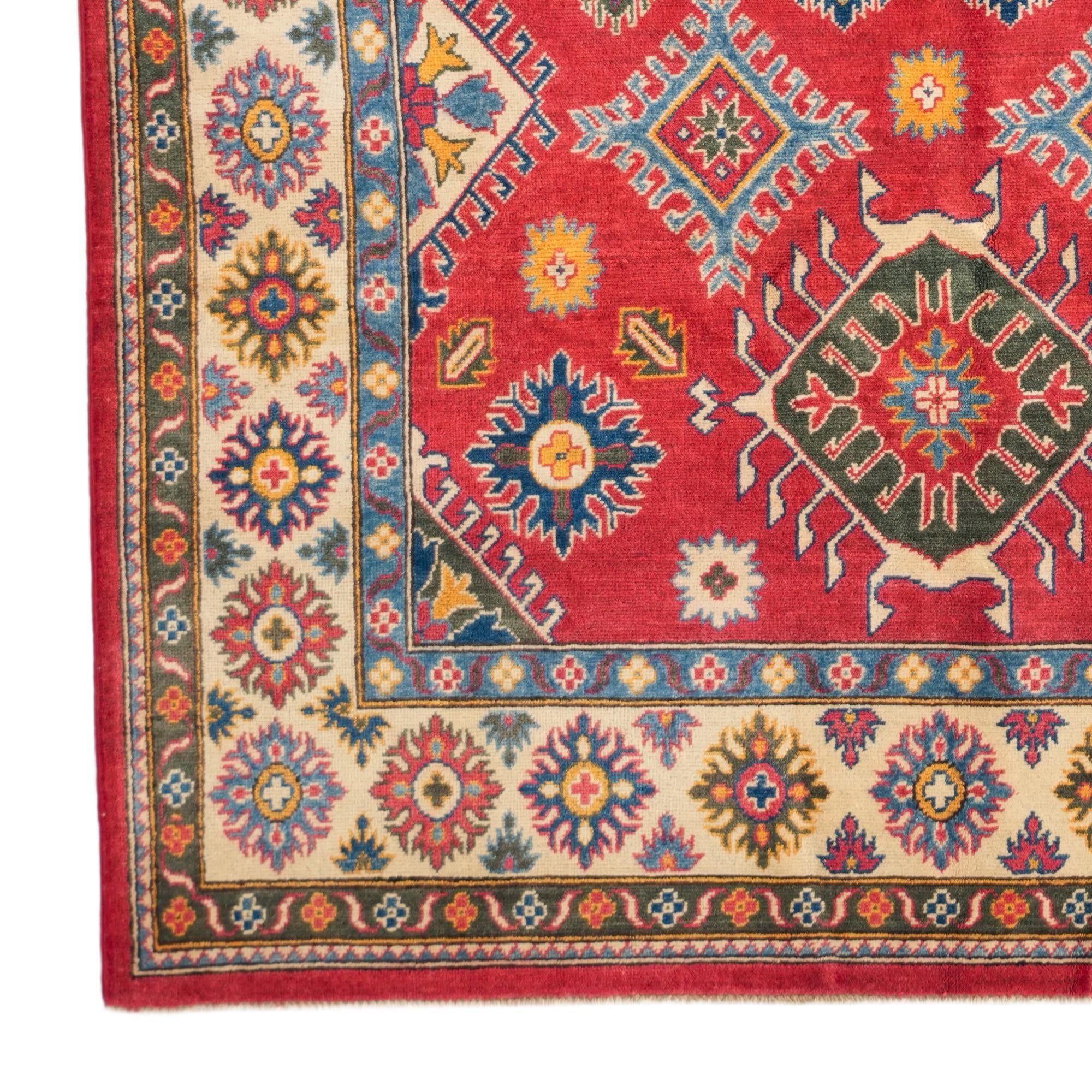 5' 10 x 9' 1 Hand Knotted Kazak Rug
