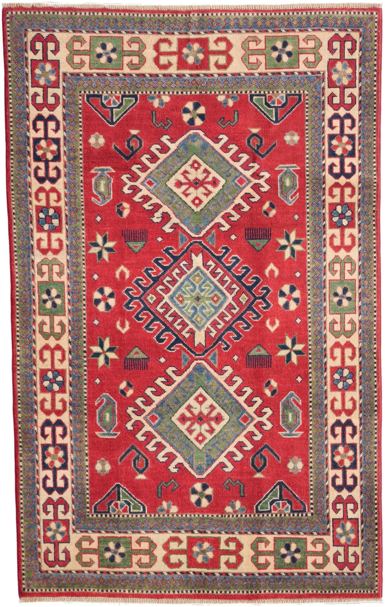 3' 10 x 6' Hand Knotted Kazak Rug