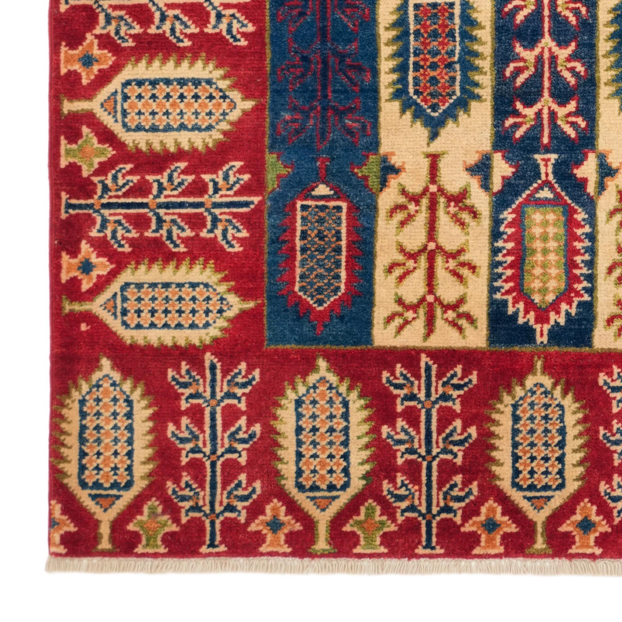 Detail image 7 of 10: 3' 5 x 5' Hand Knotted Kazak Rug
