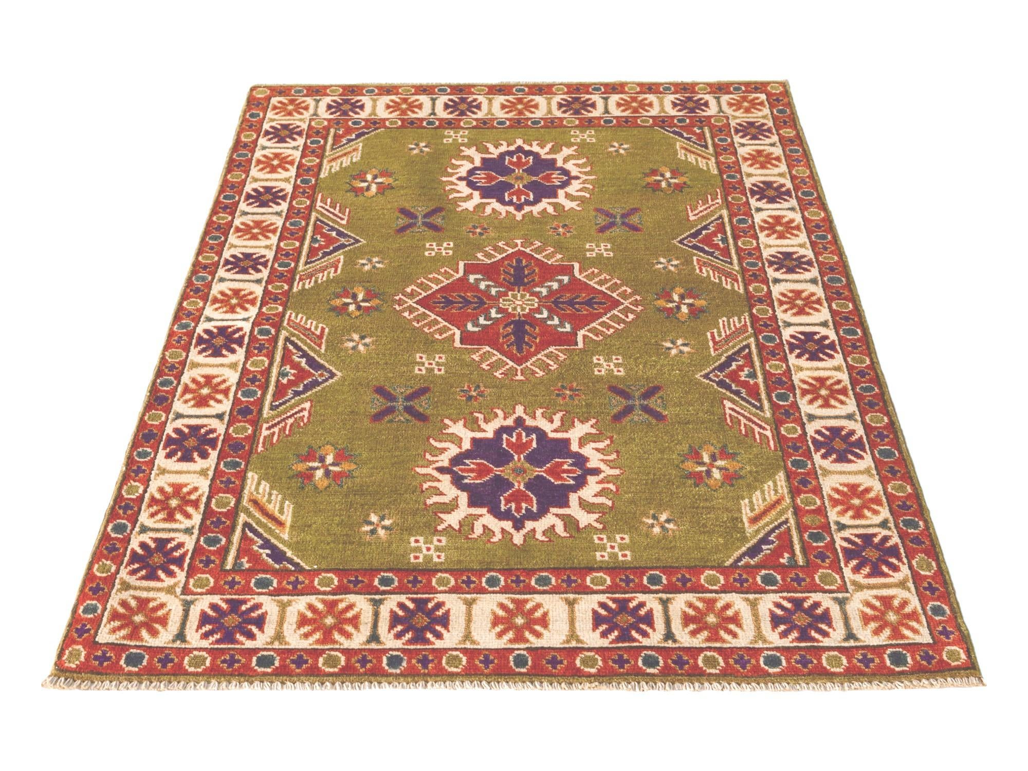 3' 3 x 4' 10 Hand Knotted Kazak Rug
