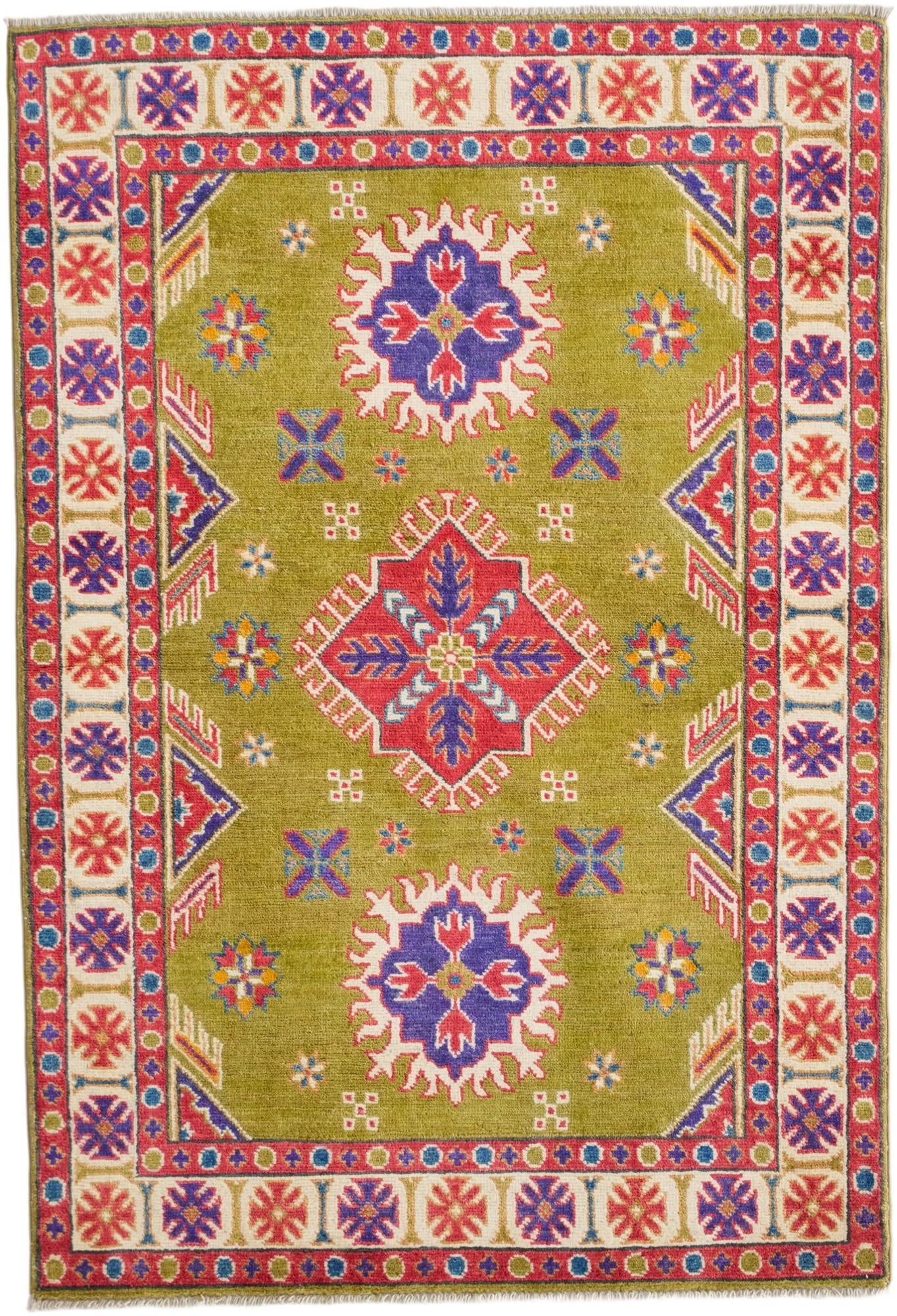 3' 3 x 4' 10 Hand Knotted Kazak Rug
