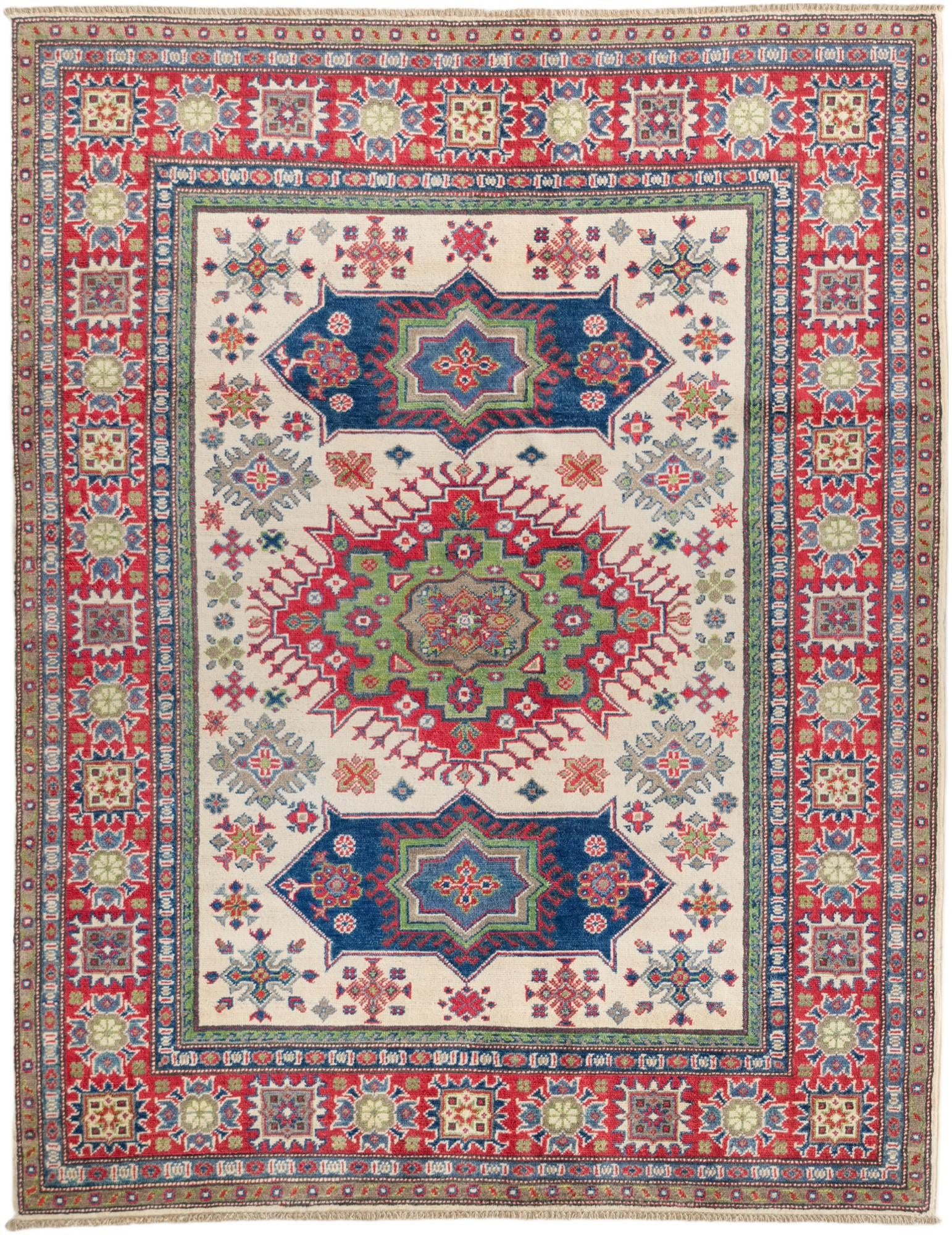 5' 1 x 6' 7 Hand Knotted Kazak Rug