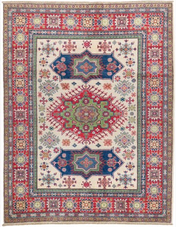 5' 1 x 6' 7 Hand Knotted Kazak Rug