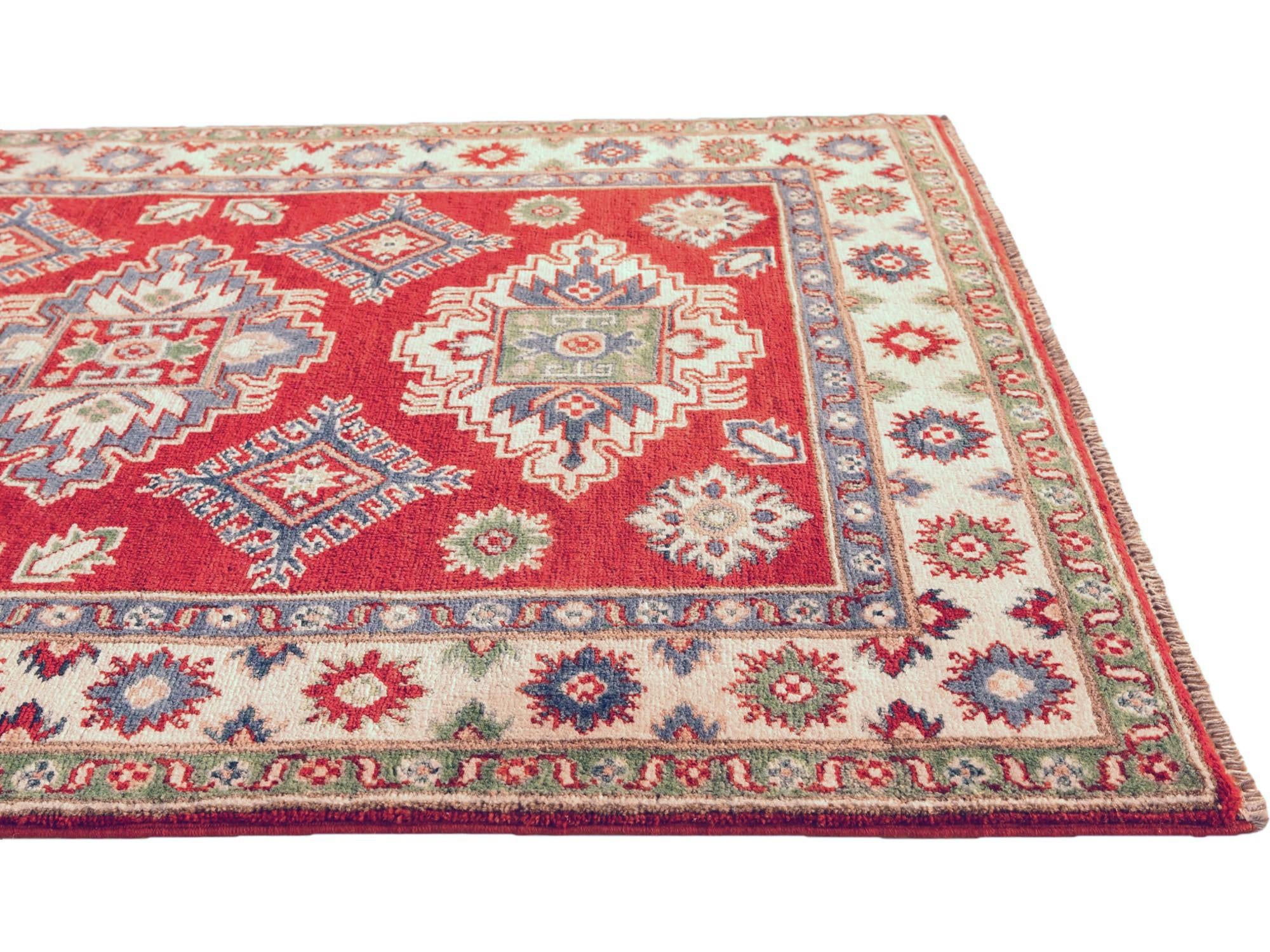 3' 5 x 4' 10 Hand Knotted Kazak Rug
