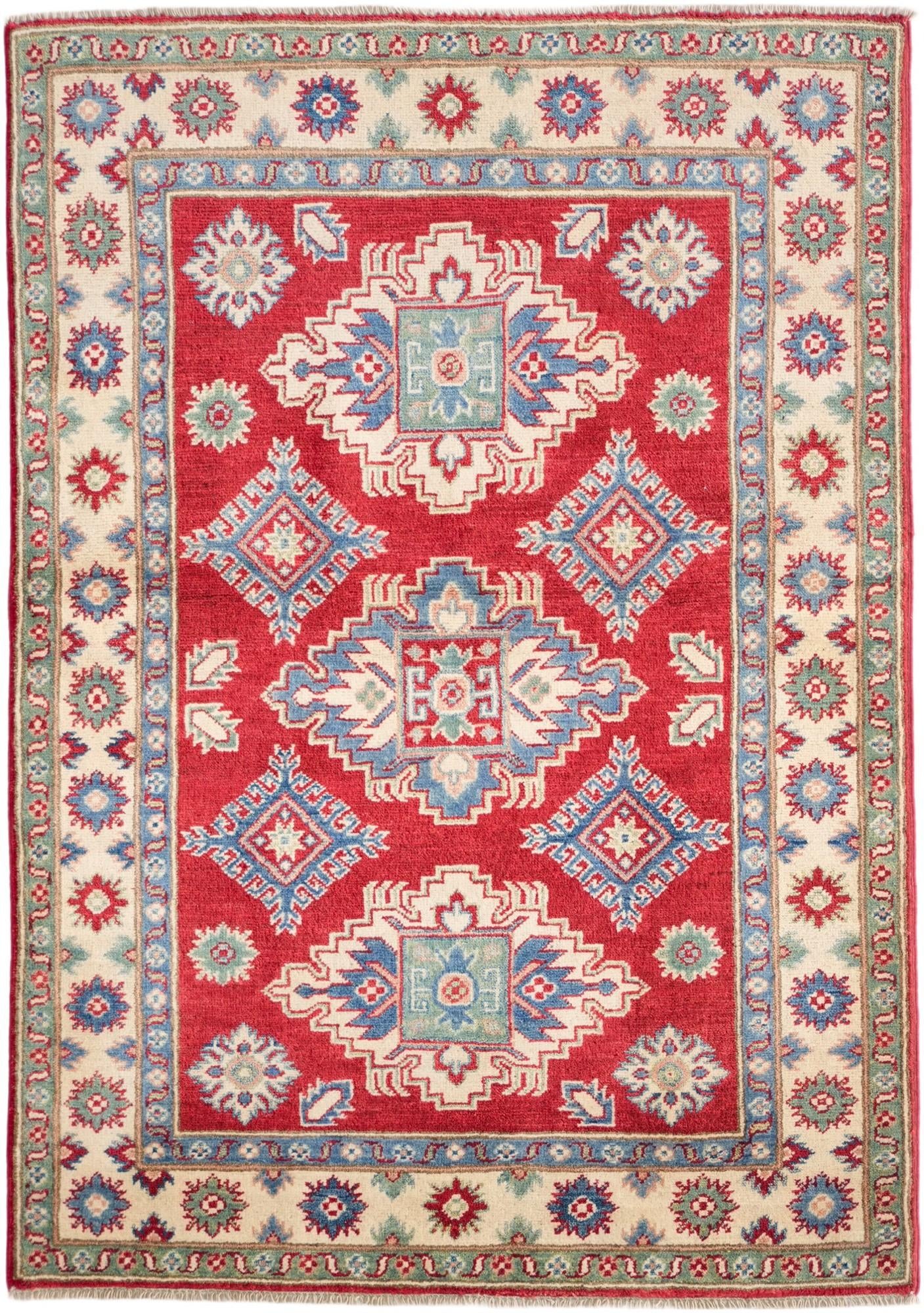 3' 5 x 4' 10 Hand Knotted Kazak Rug