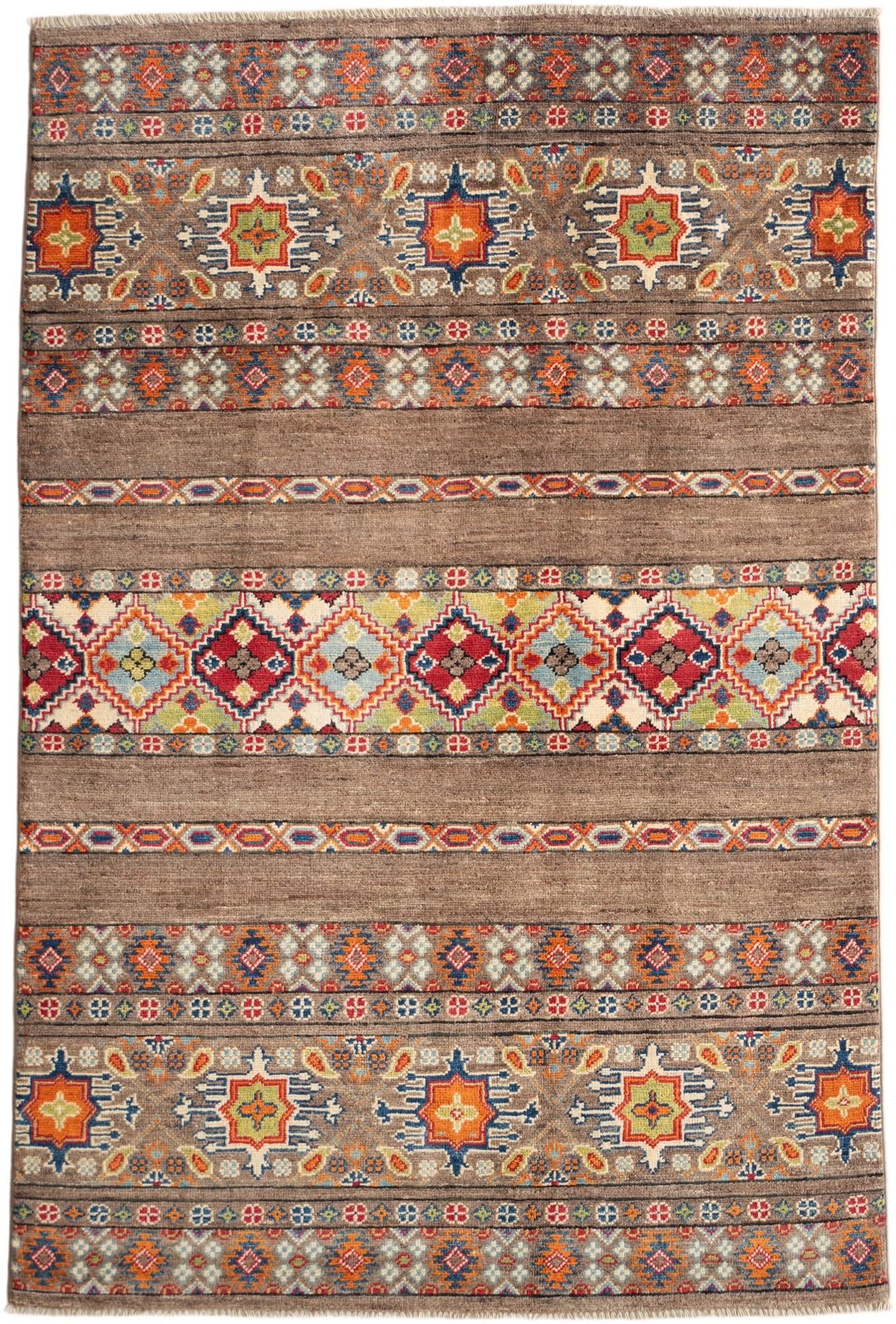 Detail image 2 of 11: 4' 1 x 6' 1 Hand Knotted Kazak Rug