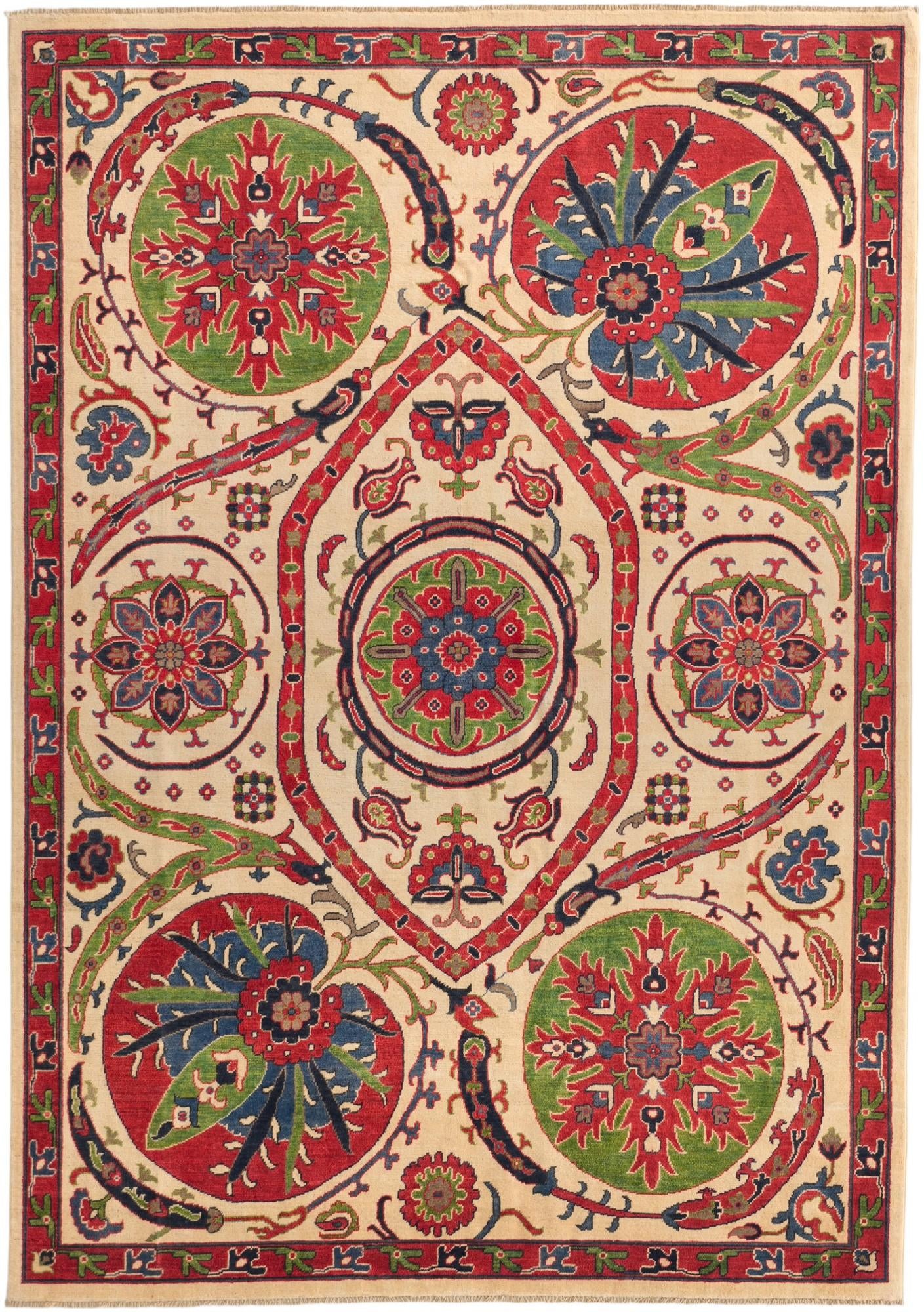 6' 10 x 9' 9 Hand Knotted Kazak Rug