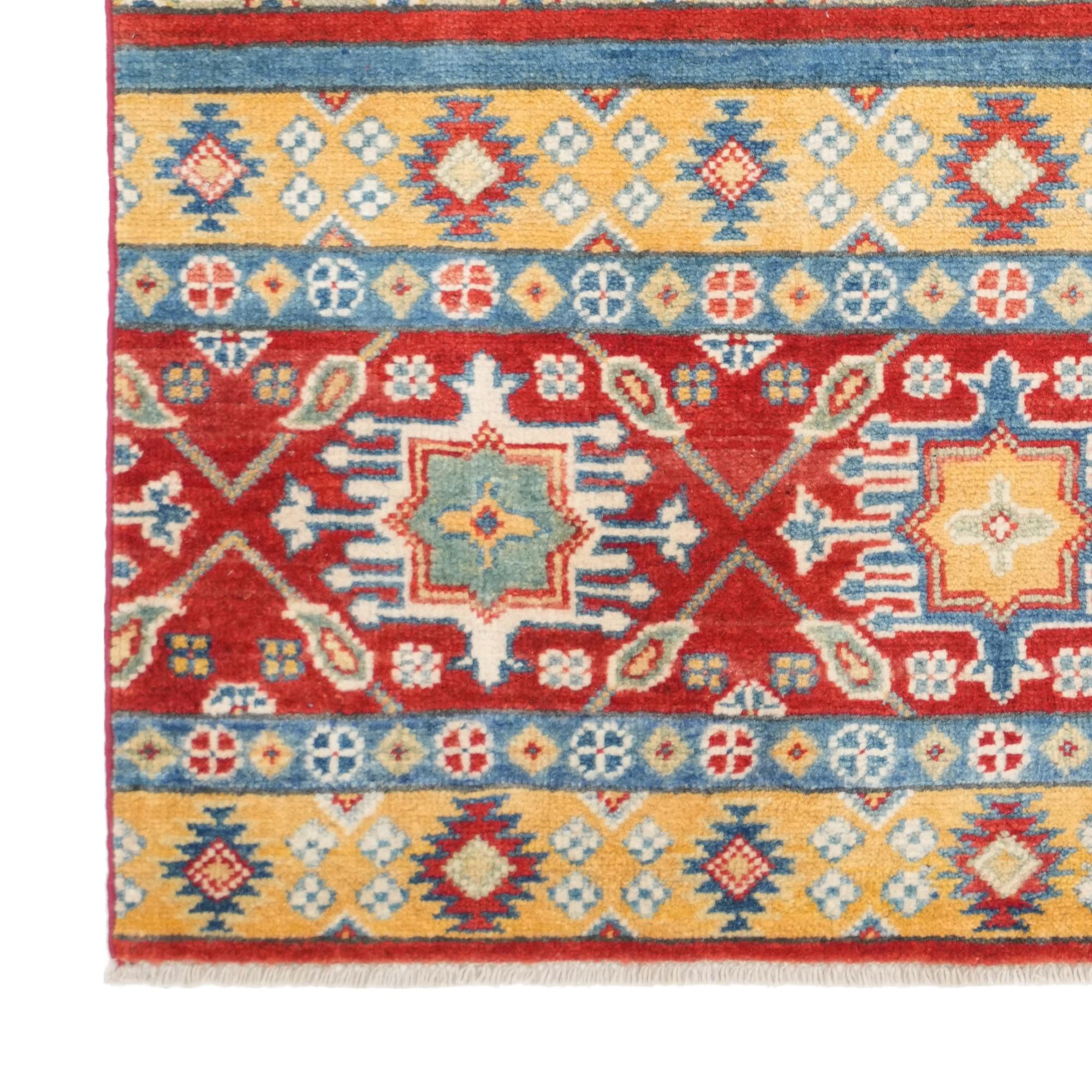 3' 2 x 4' 11 Hand Knotted Kazak Rug