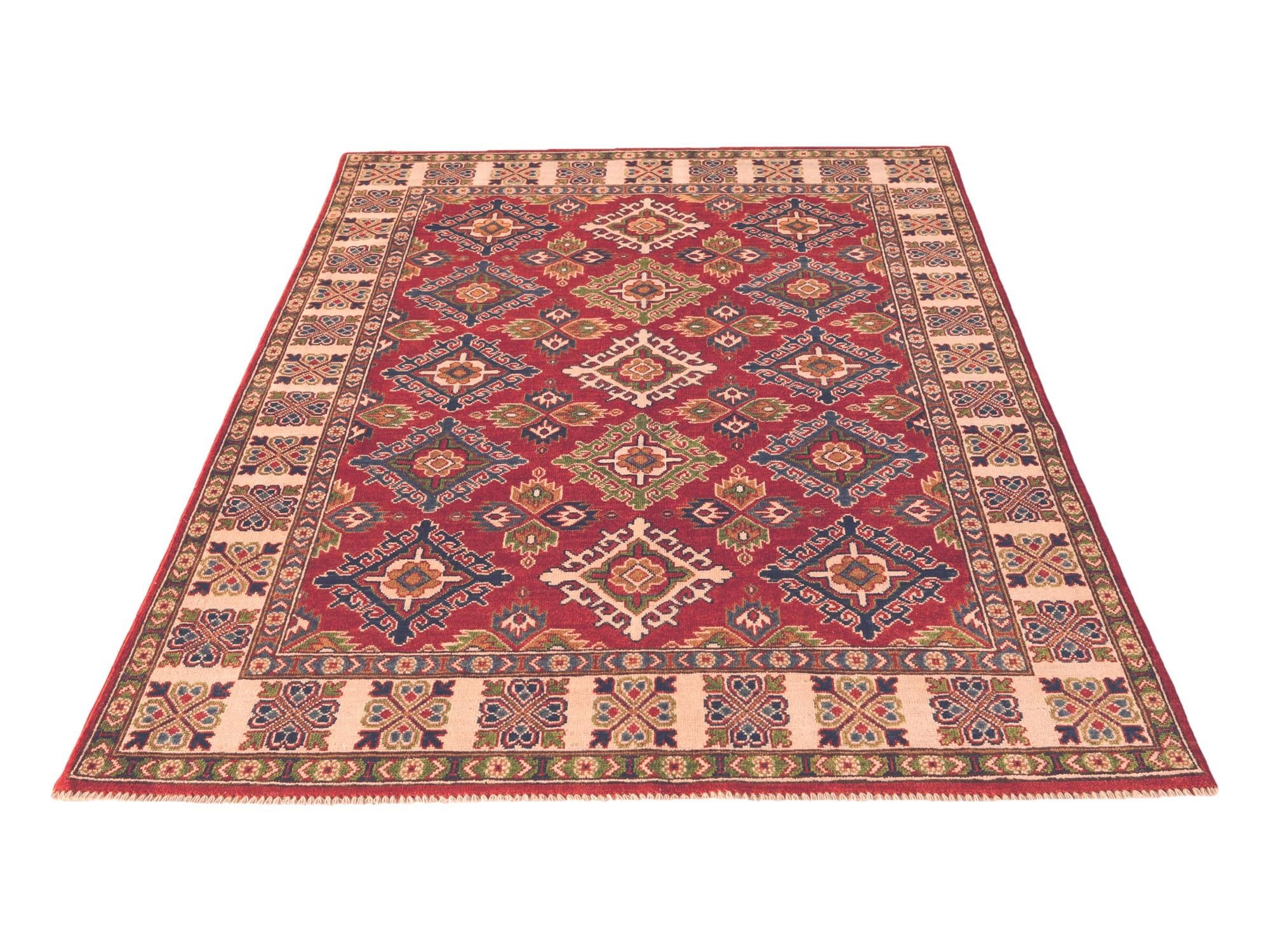 5' 1 x 6' 11 Hand Knotted Kazak Rug