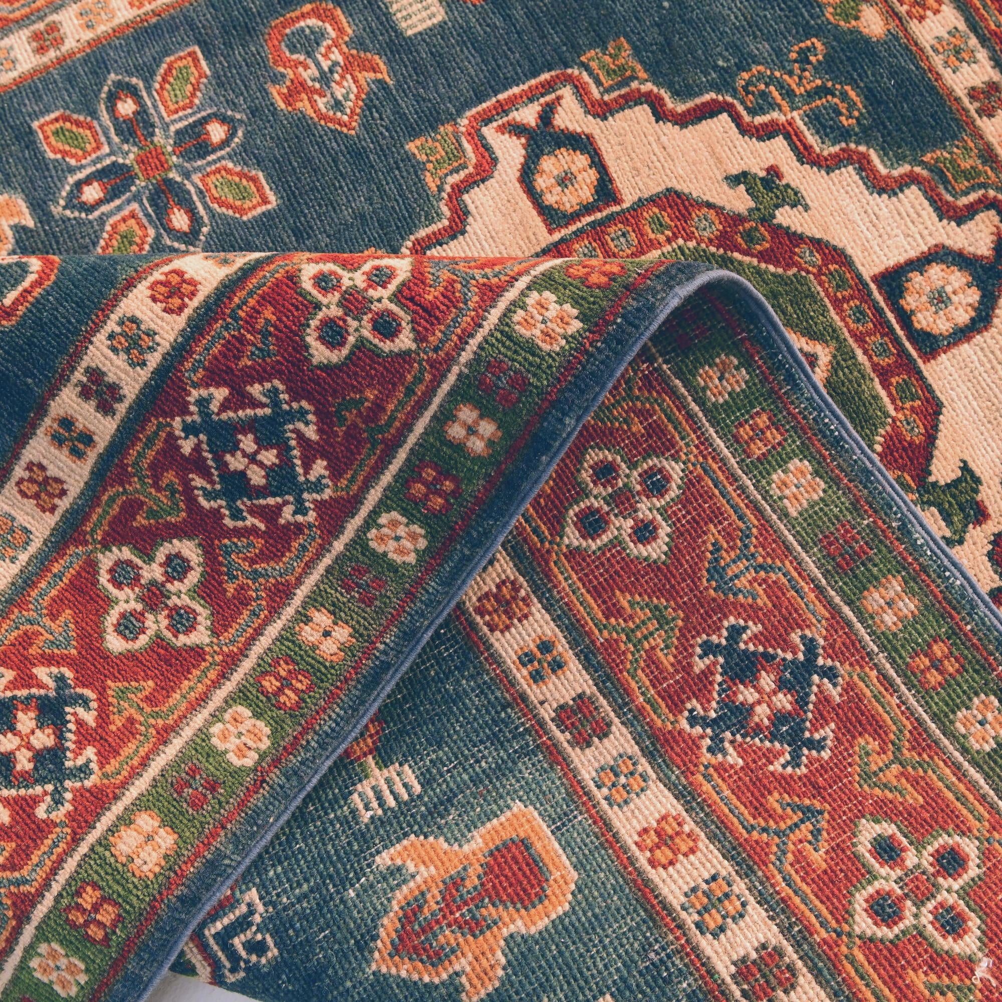4' x 5' 8 Hand Knotted Kazak Rug