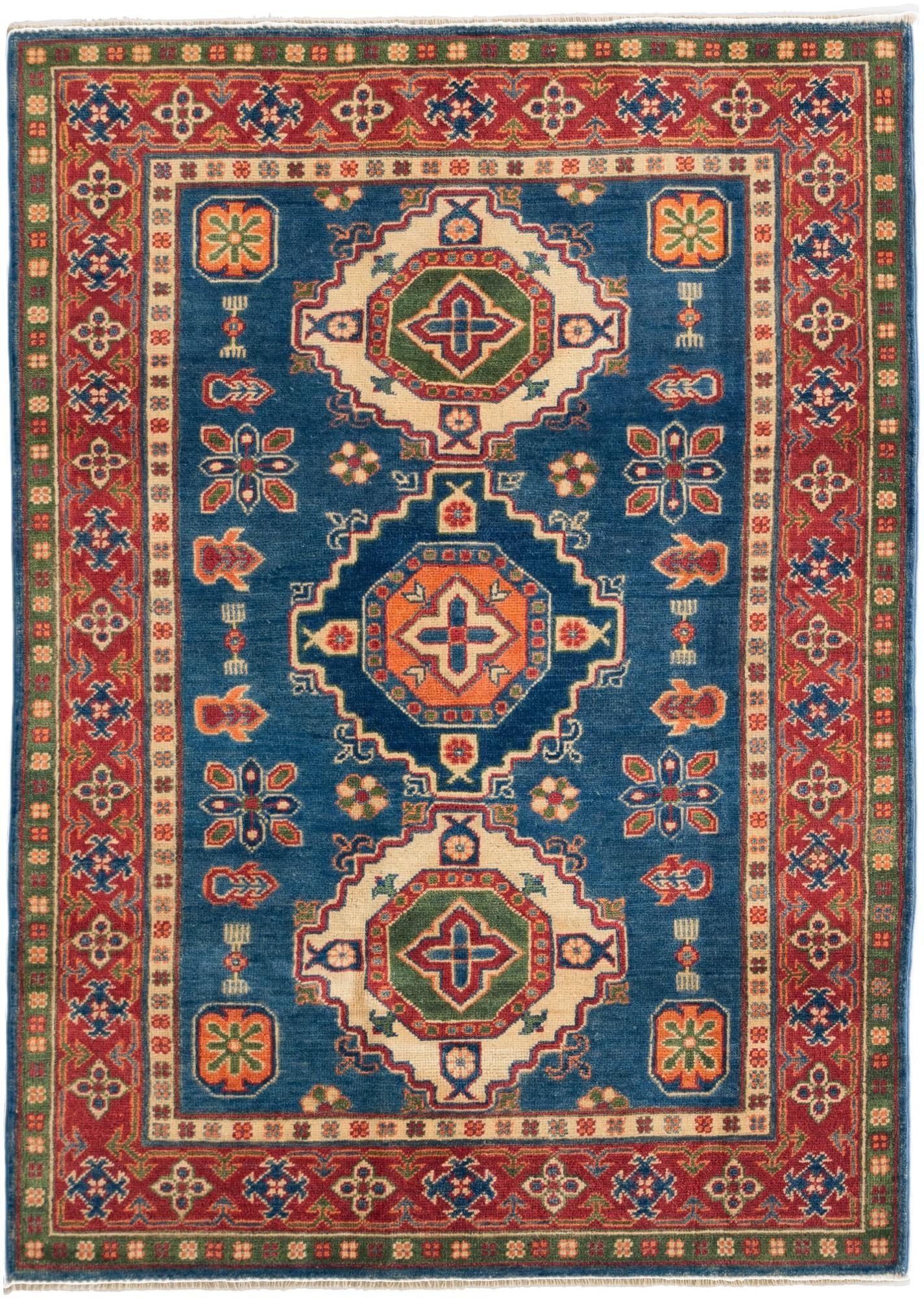 4' x 5' 8 Hand Knotted Kazak Rug